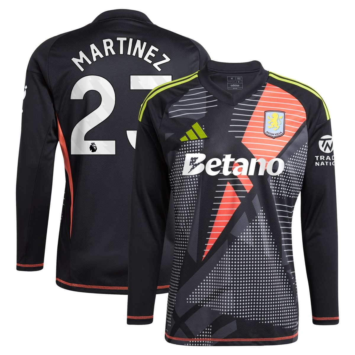aston villa adidas goalkeeper shirt 2024-25 – long sleeve with martinez 23 printing – 202028938 Collection | Aston Villa Shirts and Official Gear
