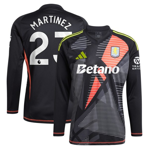 aston villa adidas goalkeeper shirt 2024-25 – long sleeve with martinez 23 printing – 202028938 Collection | Aston Villa Shirts and Official Gear