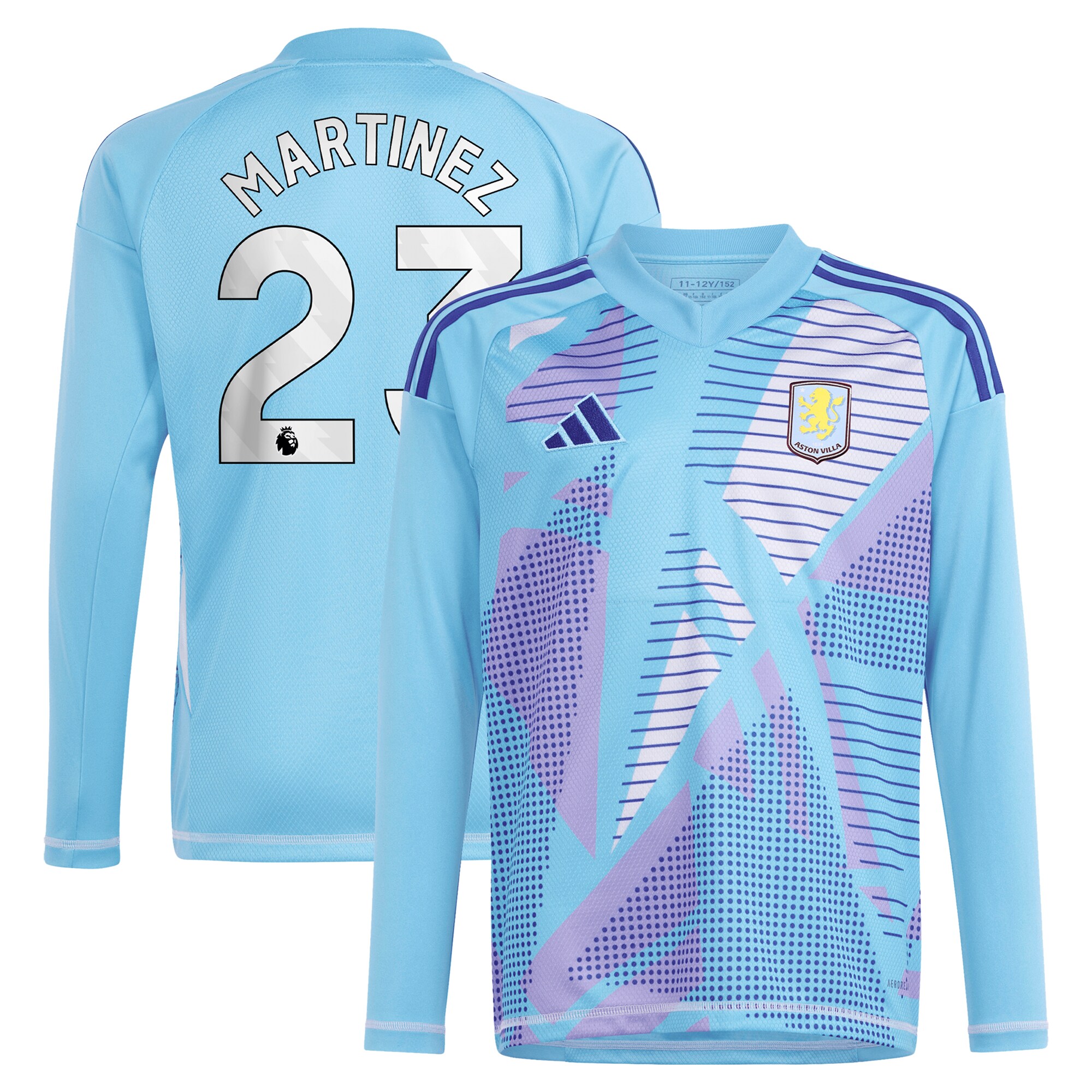 aston villa adidas goalkeeper shirt 2024-25 – long sleeve with martinez 23 printing – 202030980 Collection | Aston Villa Shirts and Official Gear