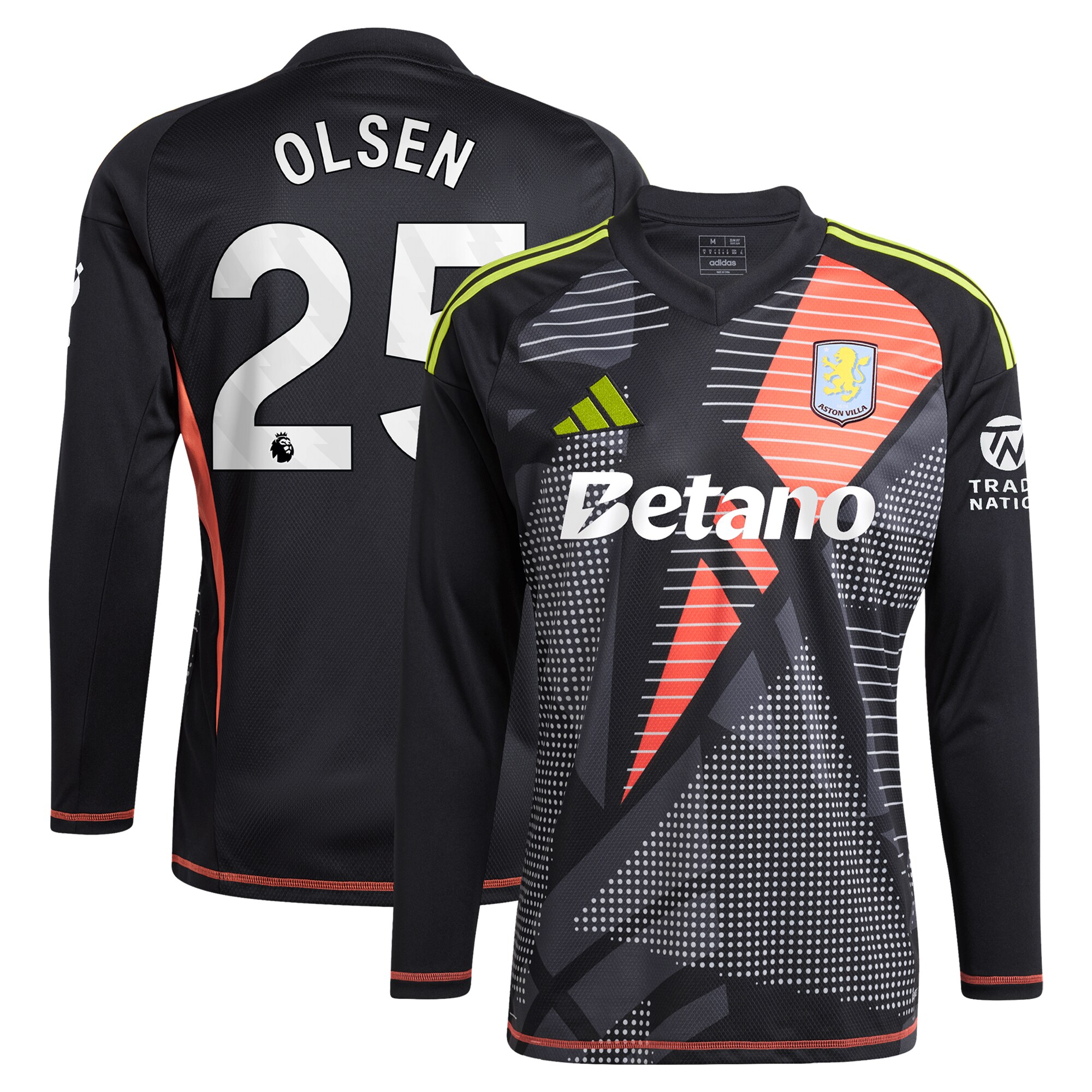 aston villa adidas goalkeeper shirt 2024-25 – long sleeve with olsen 25 printing – 202028939 Collection | Aston Villa Shirts and Official Gear