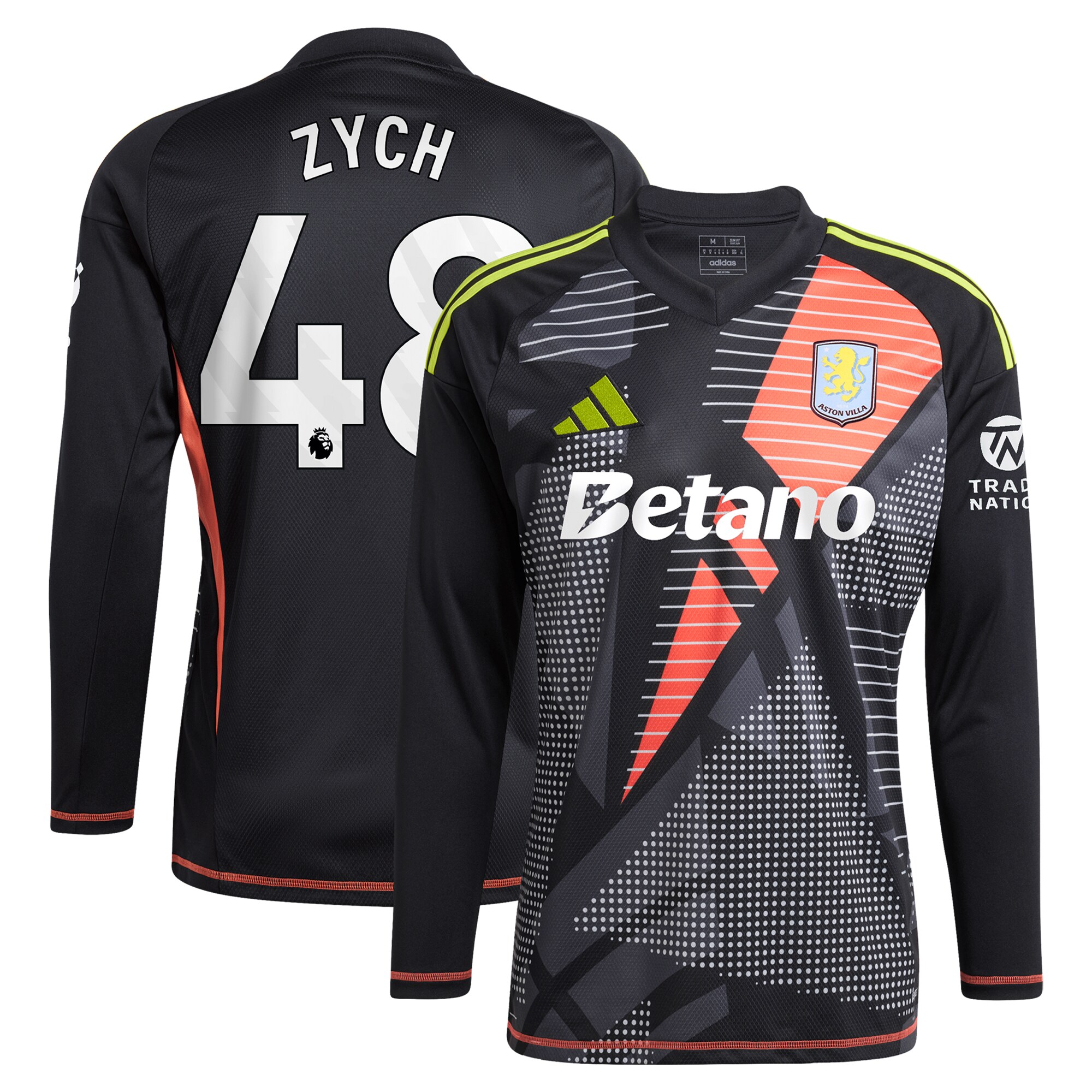 aston villa adidas goalkeeper shirt 2024-25 – long sleeve with zych 48 printing – 202153090 Collection | Aston Villa Shirts and Official Gear