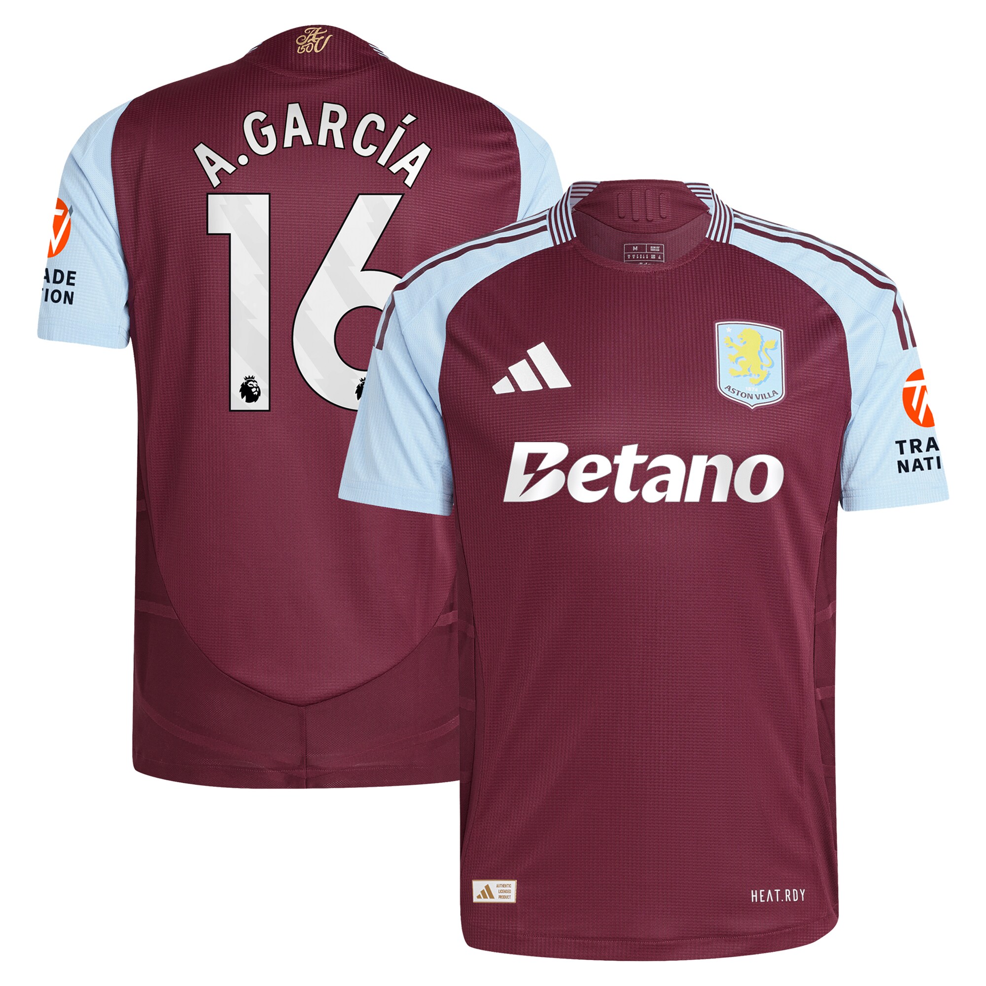 aston villa adidas home authentic shirt 2024-25 with a.garcía 16 printing Collection | Aston Villa Shirts and Official Gear