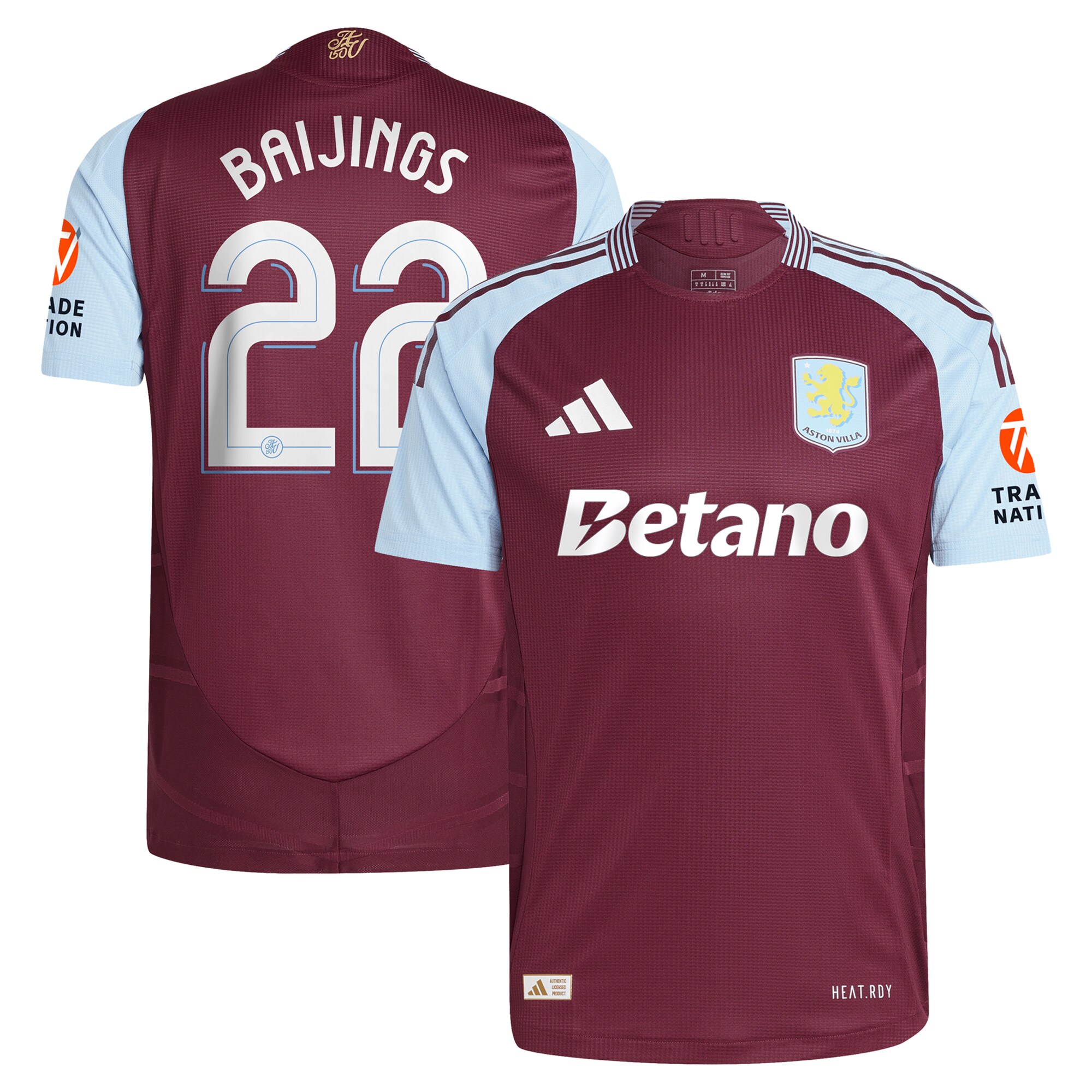 aston villa adidas home authentic shirt 2024-25 with baijings 22 cup printing Collection | Aston Villa Shirts and Official Gear