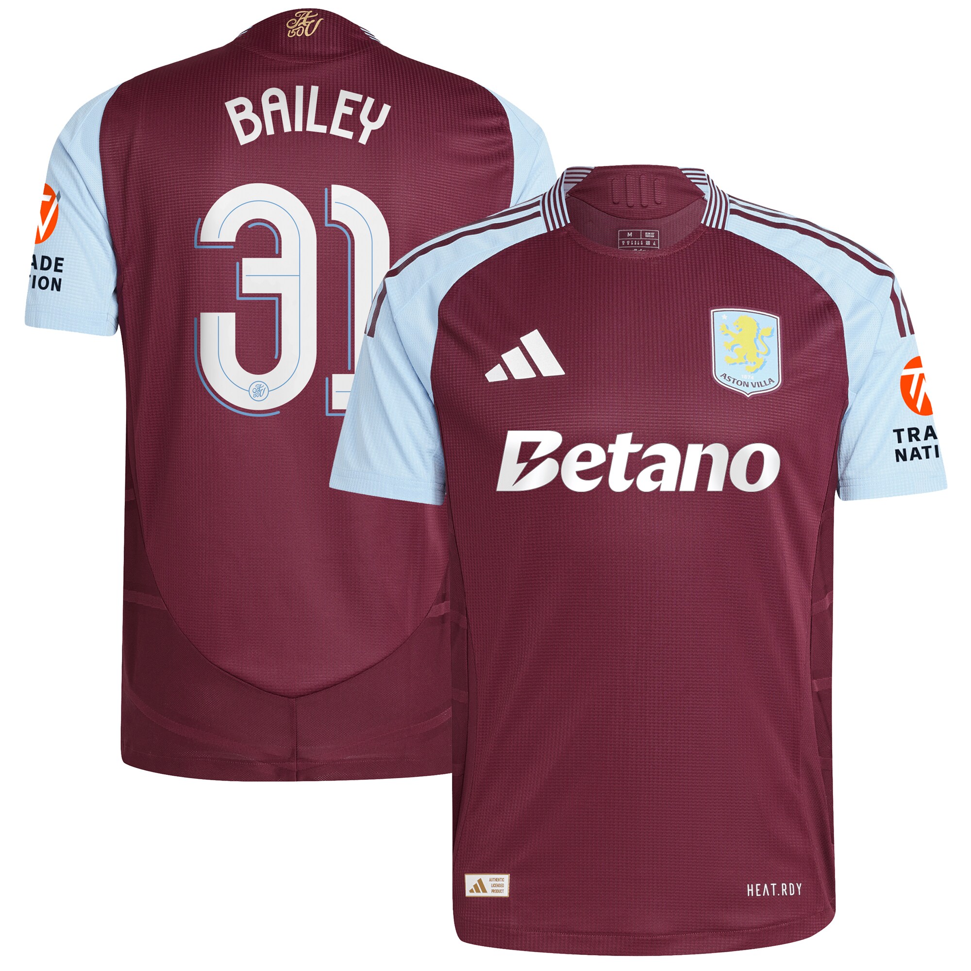 aston villa adidas home authentic shirt 2024-25 with bailey 31 cup printing Collection | Aston Villa Shirts and Official Gear