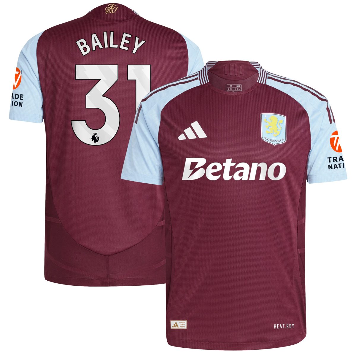 aston villa adidas home authentic shirt 2024-25 with bailey 31 printing Collection | Aston Villa Shirts and Official Gear