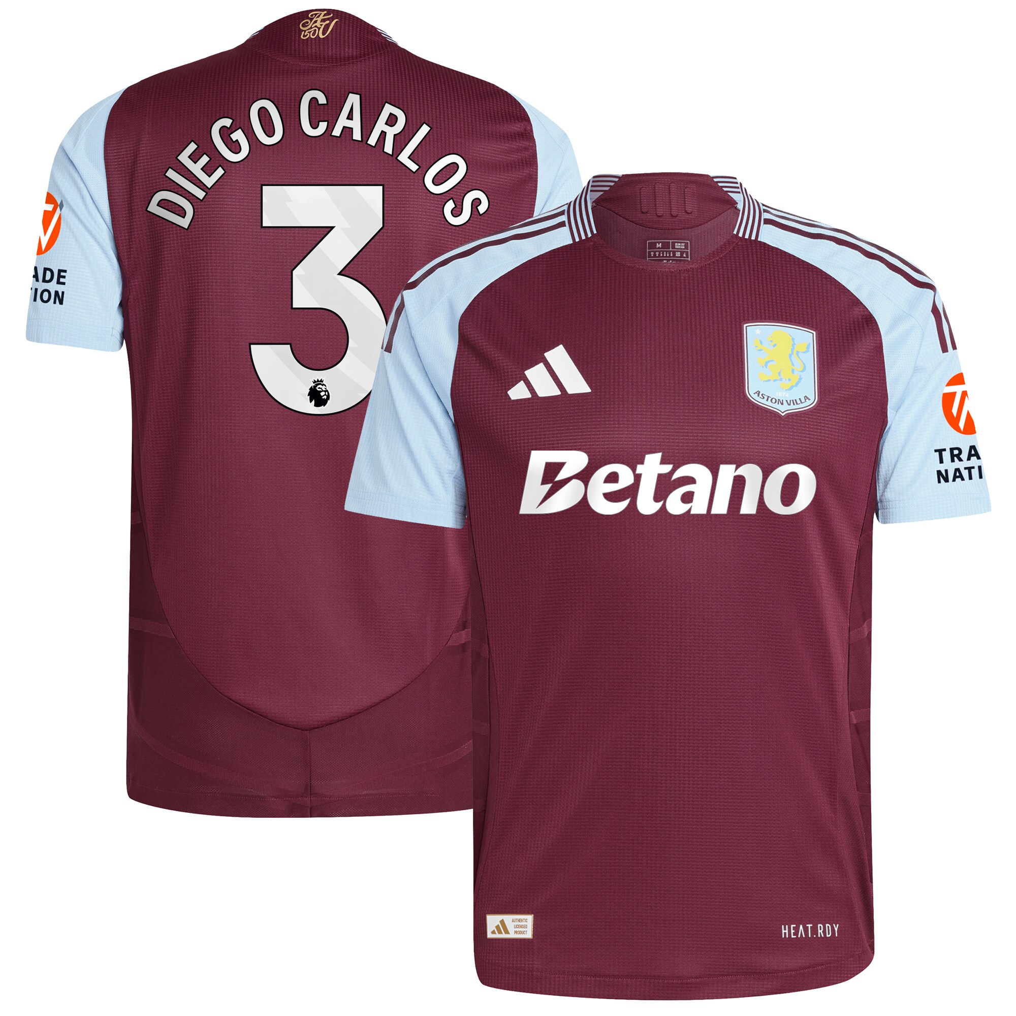 aston villa adidas home authentic shirt 2024-25 with diego carlos 3 printing Collection | Aston Villa Shirts and Official Gear