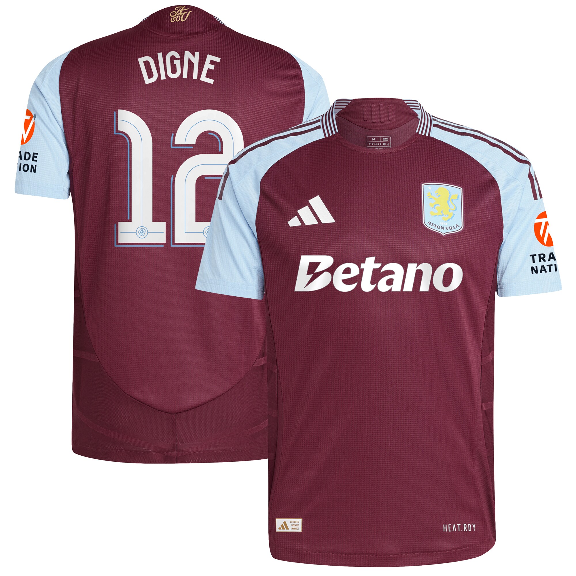 aston villa adidas home authentic shirt 2024-25 with digne 12 cup printing Collection | Aston Villa Shirts and Official Gear