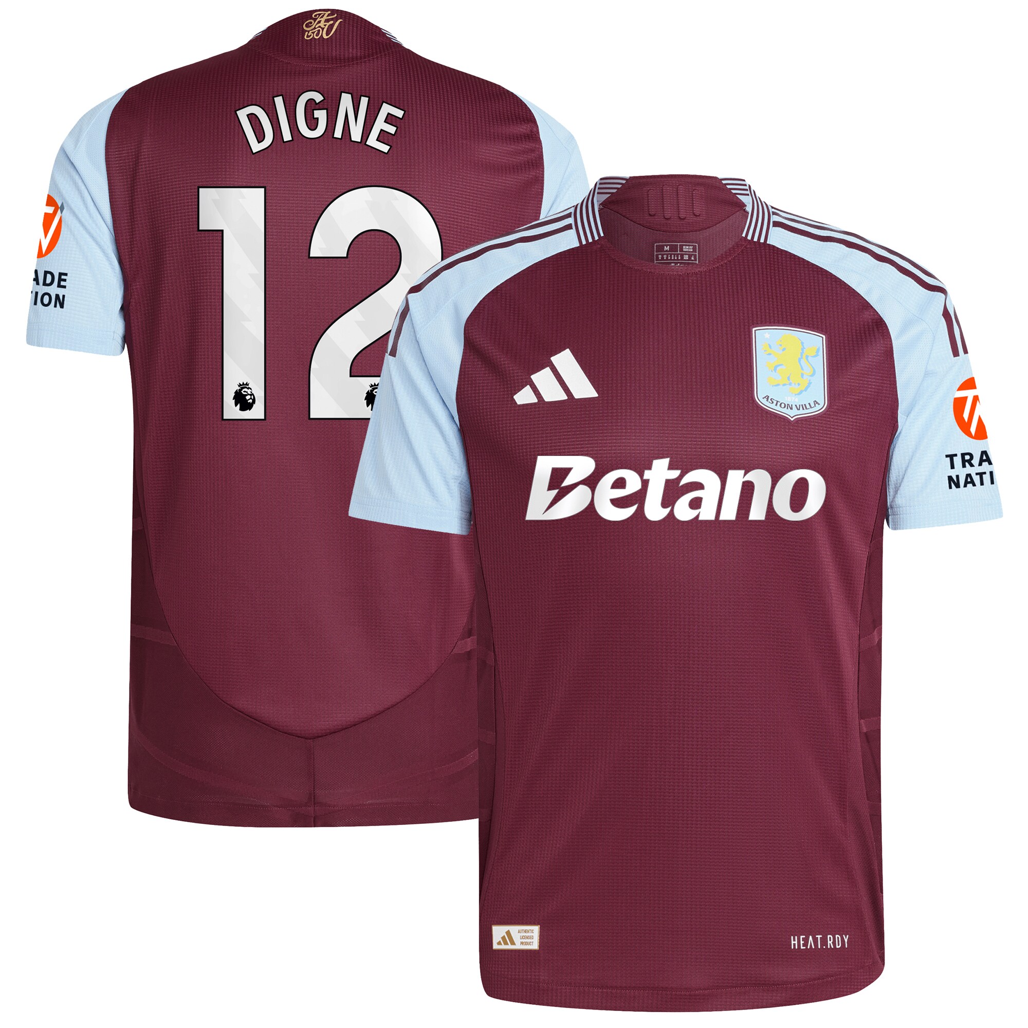 aston villa adidas home authentic shirt 2024-25 with digne 12 printing Collection | Aston Villa Shirts and Official Gear
