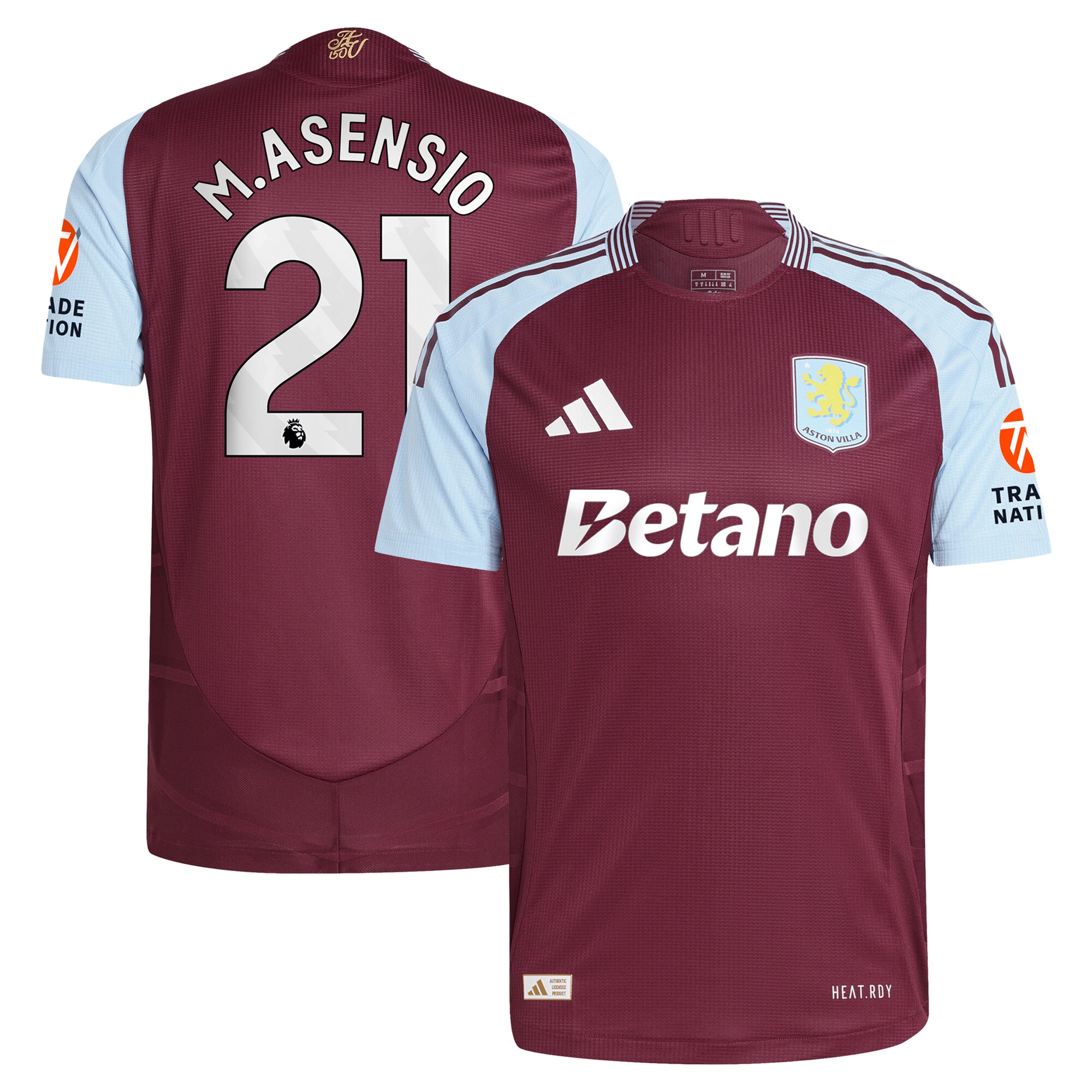 aston villa adidas home authentic shirt 2024-25 with m.asensio 21 printing Collection | Aston Villa Shirts and Official Gear