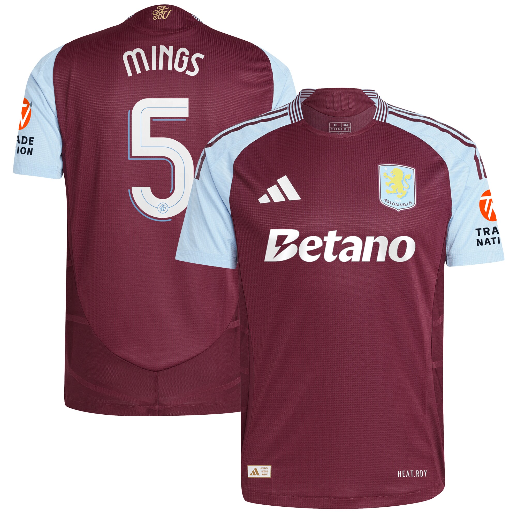aston villa adidas home authentic shirt 2024-25 with mings 5 cup printing Collection | Aston Villa Shirts and Official Gear