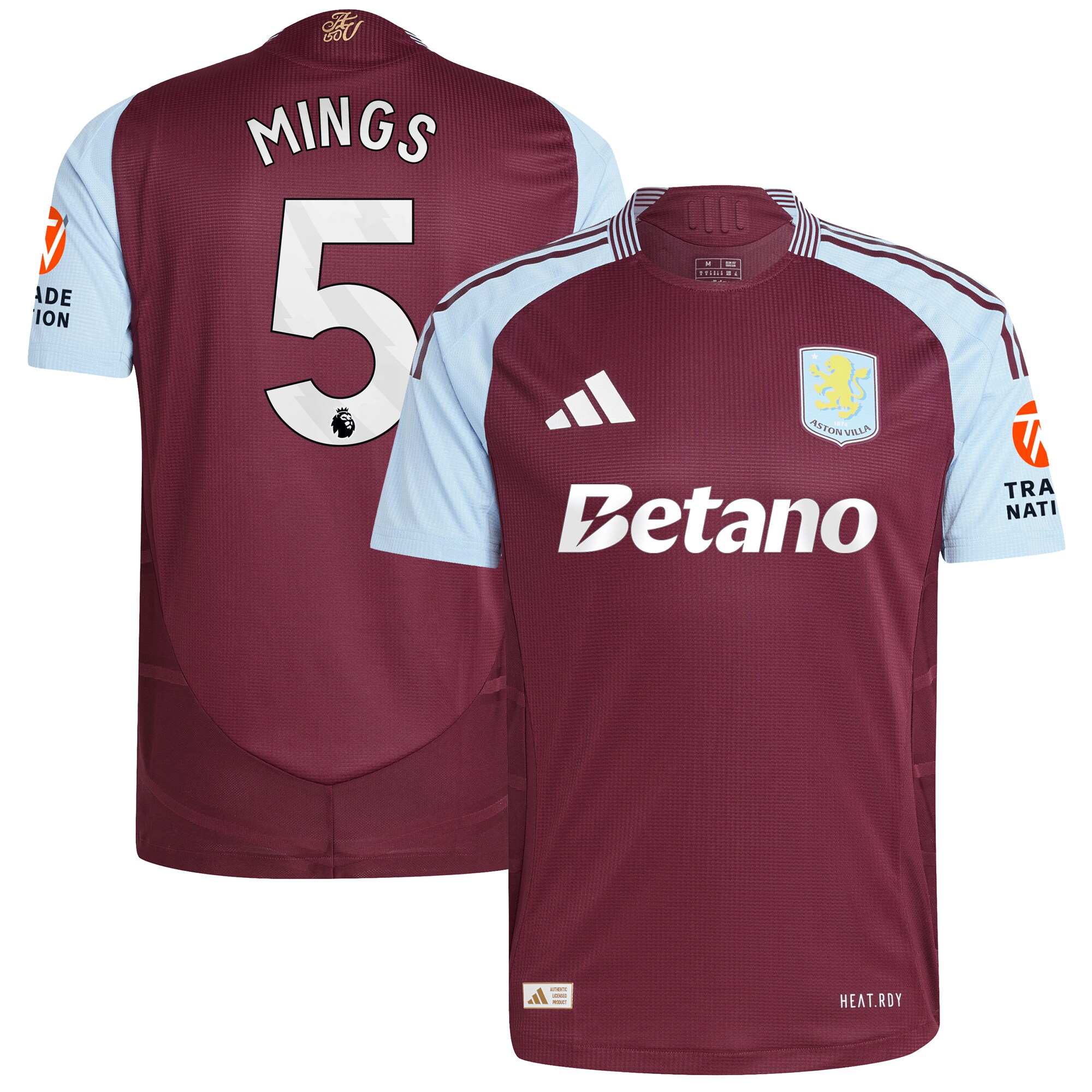 aston villa adidas home authentic shirt 2024-25 with mings 5 printing Collection | Aston Villa Shirts and Official Gear