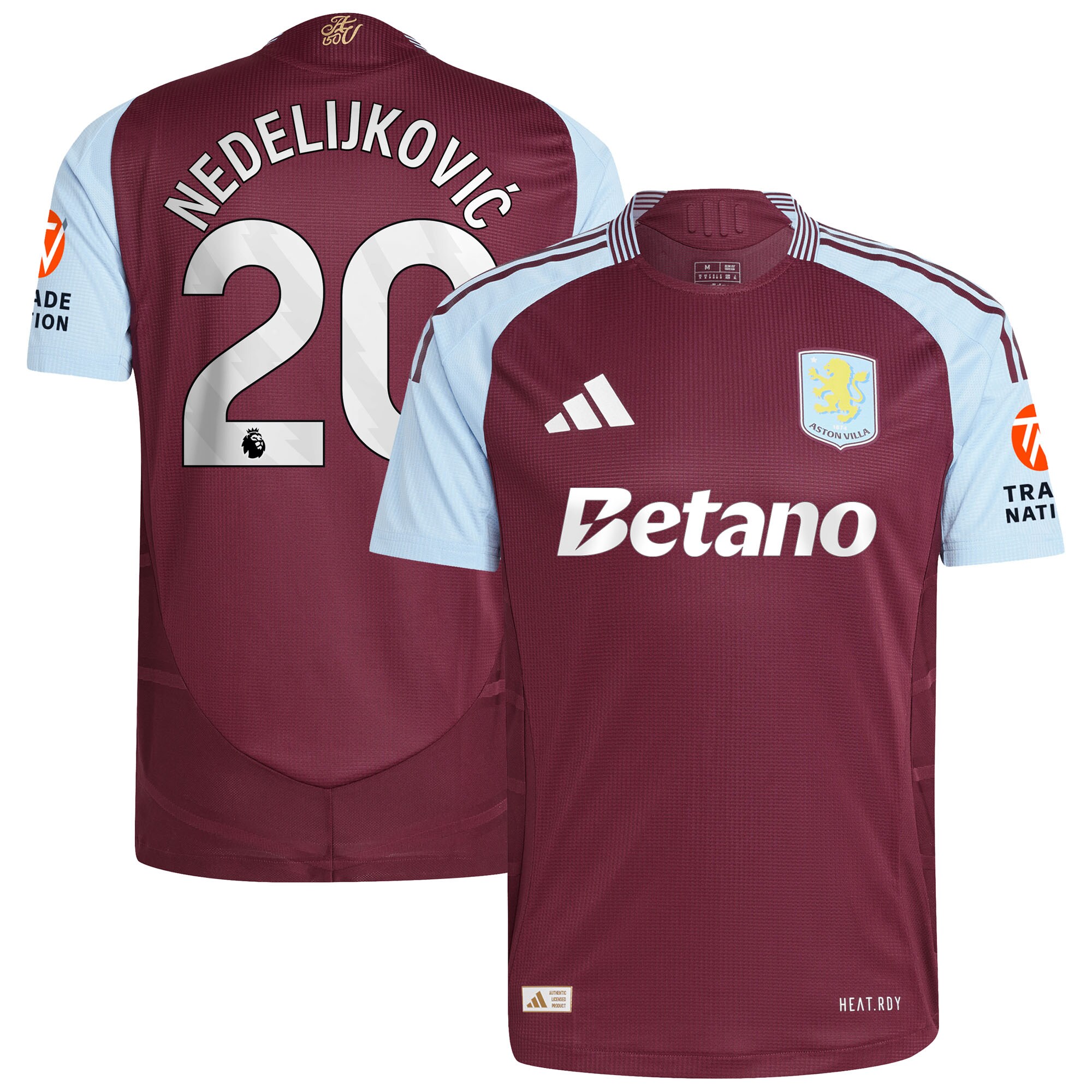 aston villa adidas home authentic shirt 2024-25 with nedeljković 20 printing Collection | Aston Villa Shirts and Official Gear