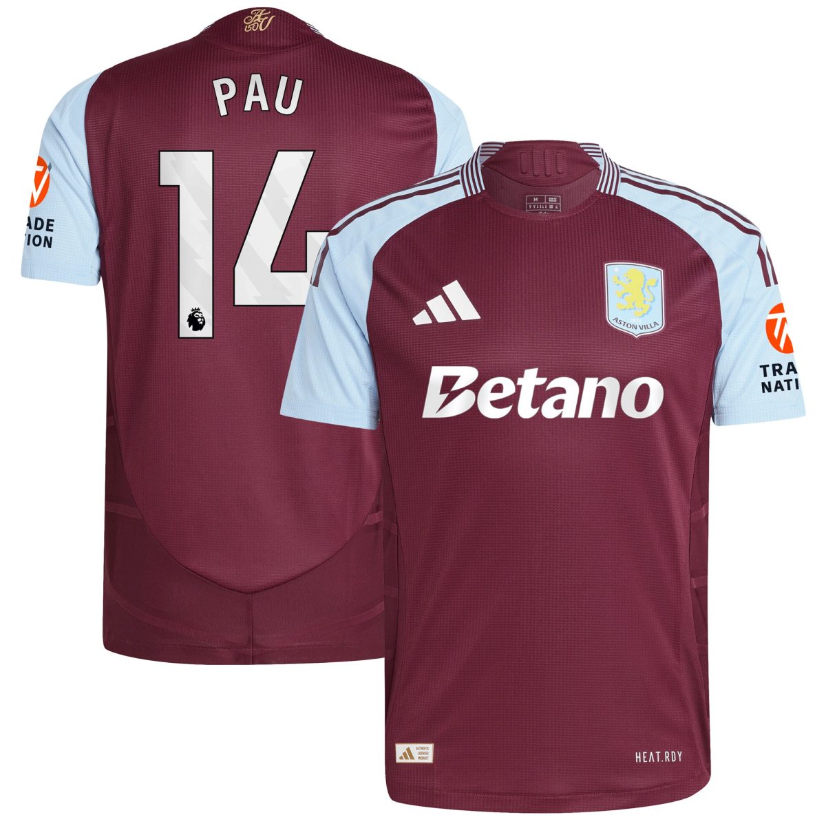 aston villa adidas home authentic shirt 2024-25 with pau 14 printing Collection | Aston Villa Shirts and Official Gear