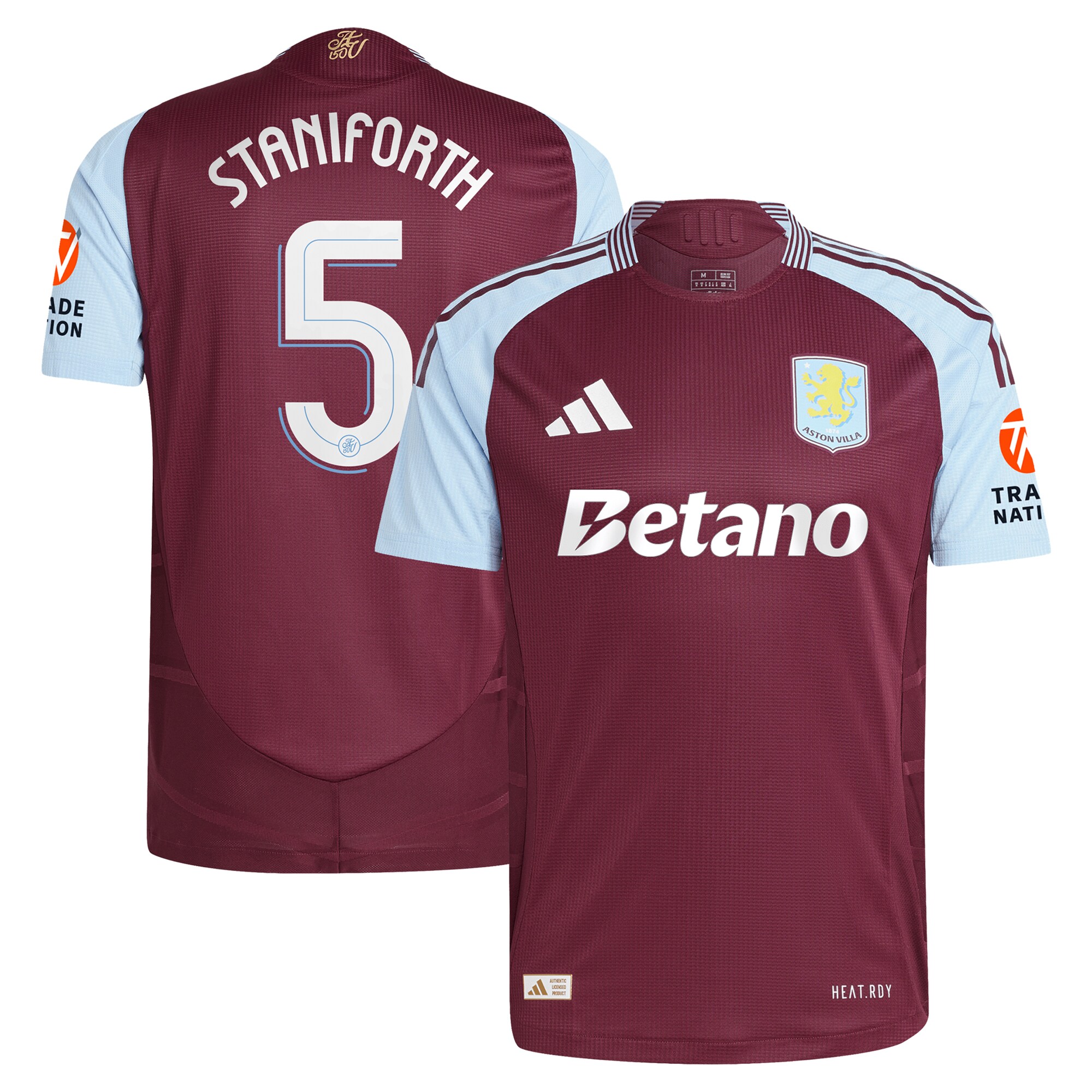 aston villa adidas home authentic shirt 2024-25 with staniforth 5 cup printing Collection | Aston Villa Shirts and Official Gear