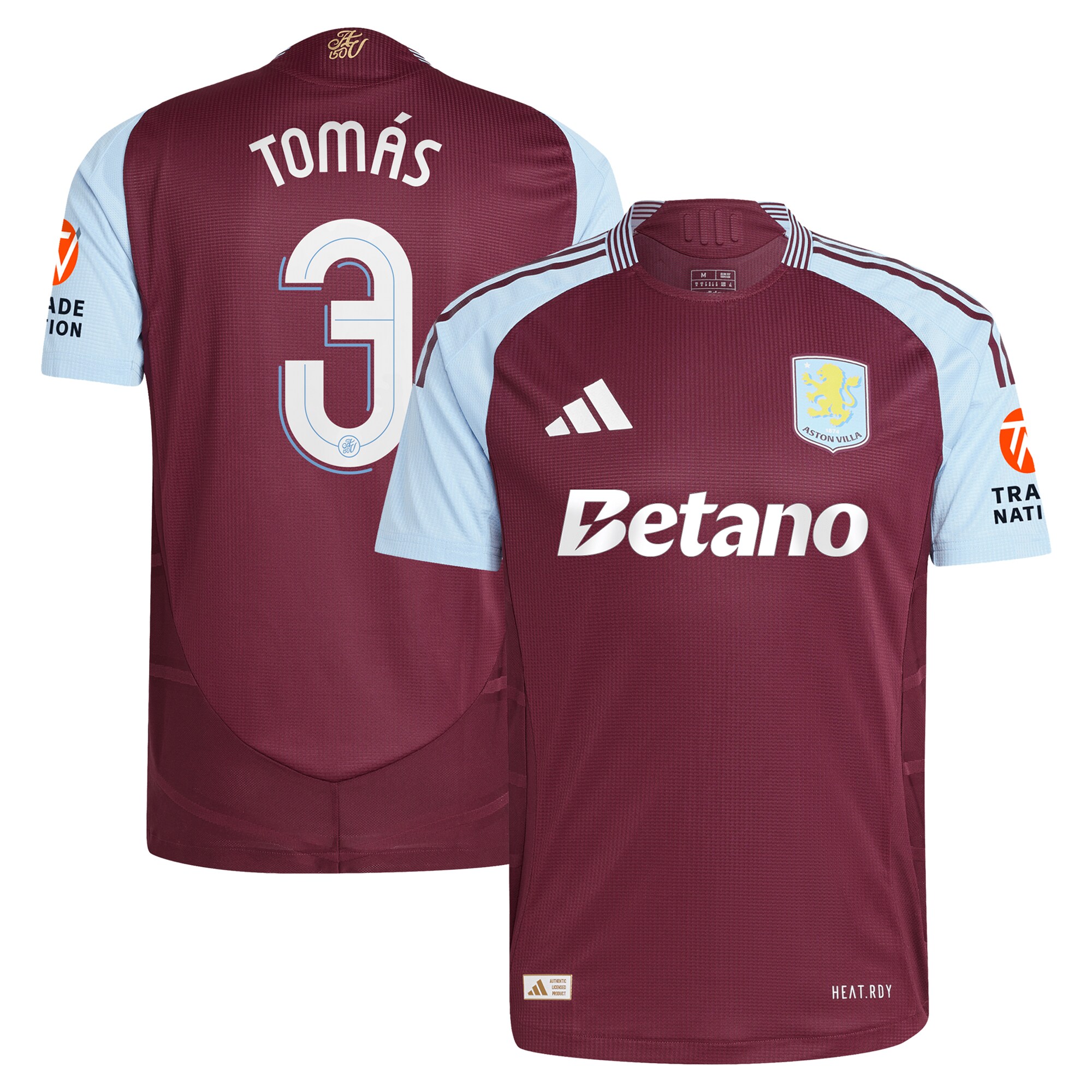 aston villa adidas home authentic shirt 2024-25 with tomás 3 cup printing Collection | Aston Villa Shirts and Official Gear