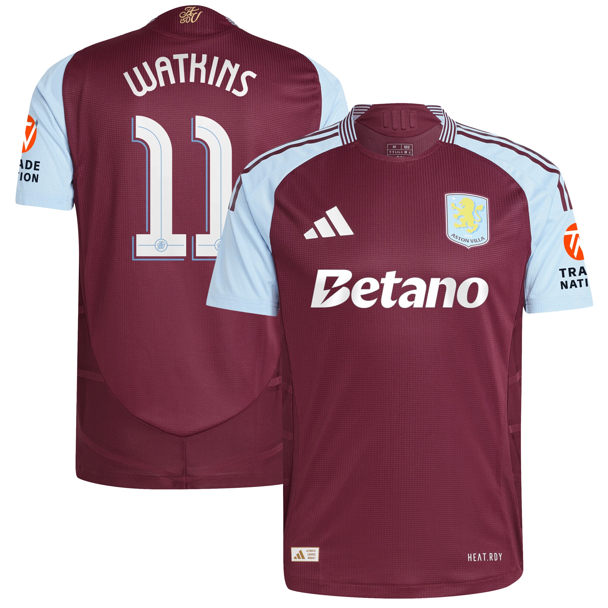 aston villa adidas home authentic shirt 2024-25 with watkins 11 cup printing Collection | Aston Villa Shirts and Official Gear