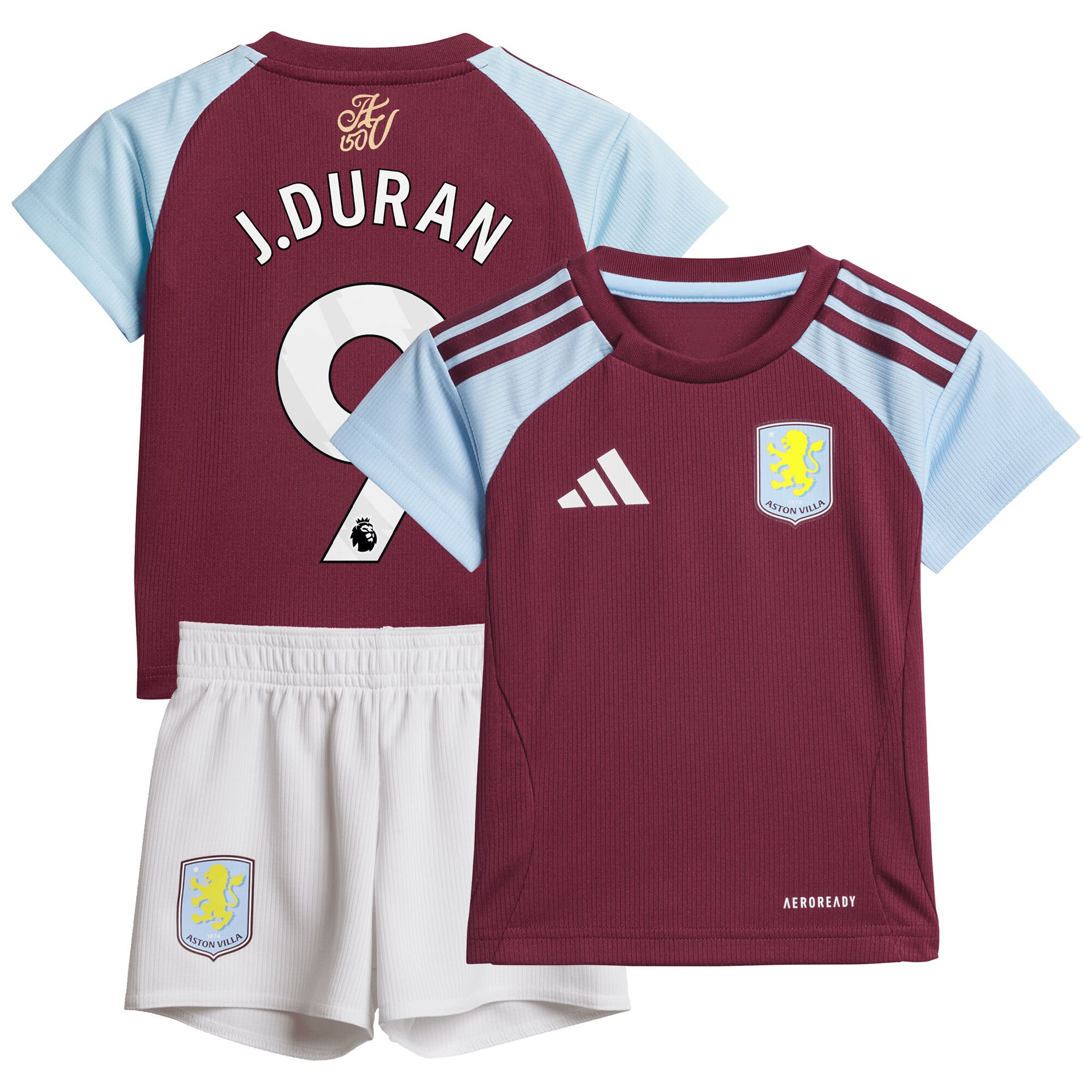 aston villa adidas home baby kit 2024-25 with j.duran 9 printing Collection | Aston Villa Shirts and Official Gear