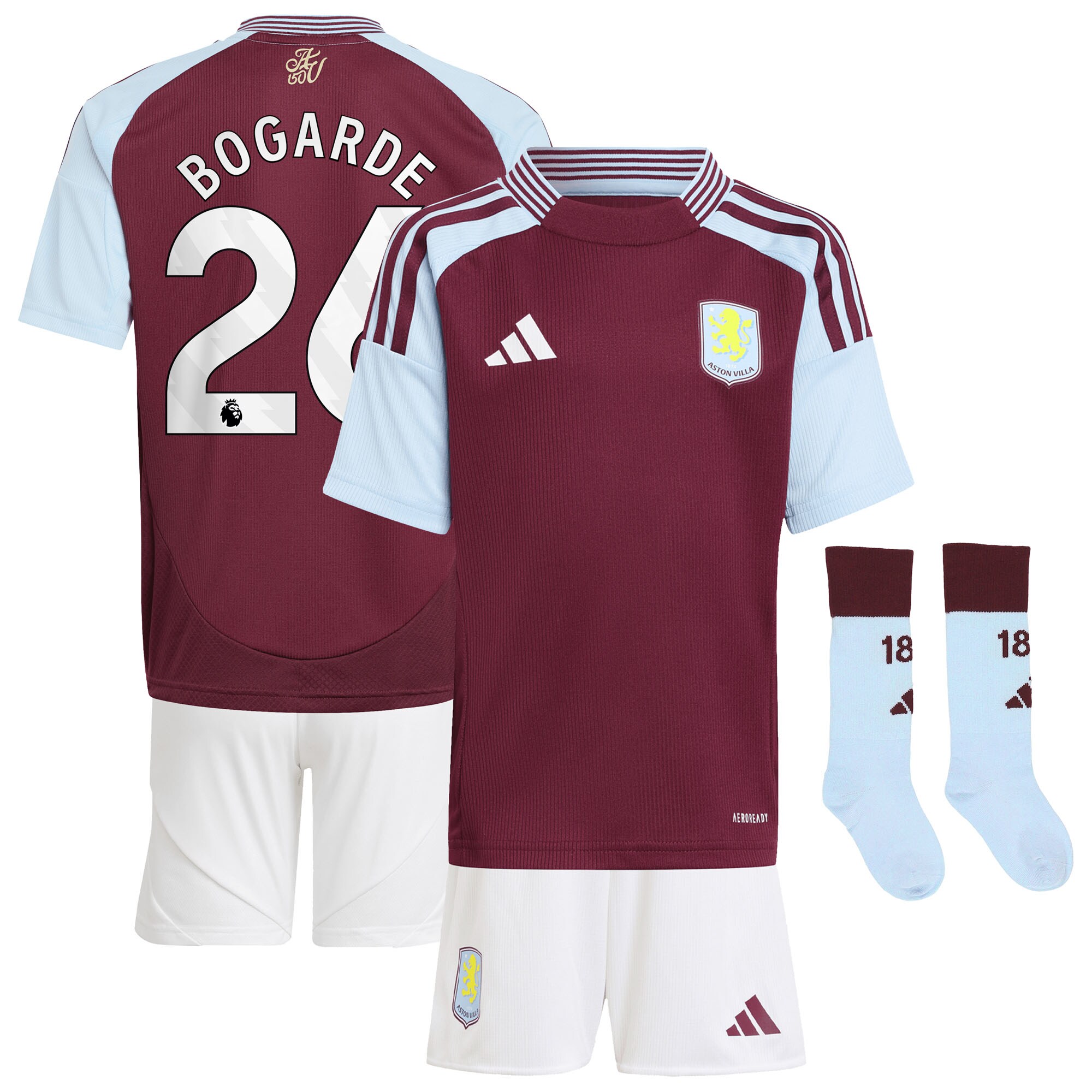 aston villa adidas home mini kit 2024-25 with bogarde 26 printing Collection | Aston Villa Shirts and Official Gear