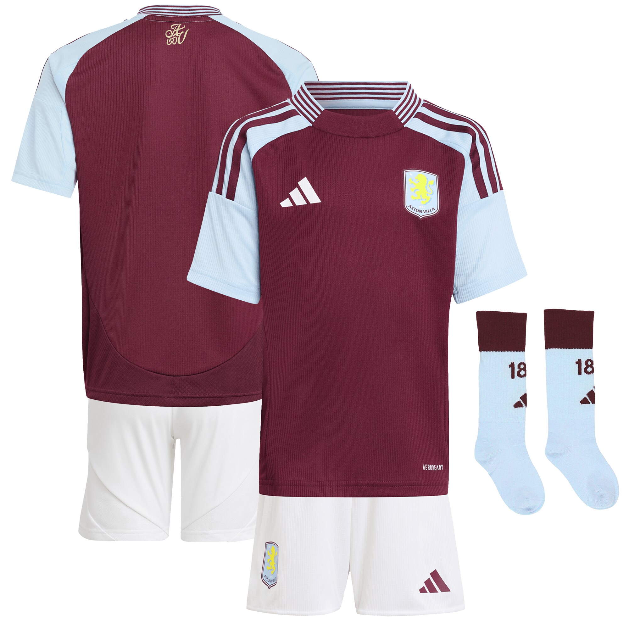 aston villa adidas home mini kit 2024-25 with custom printing Collection | Aston Villa Shirts and Official Gear