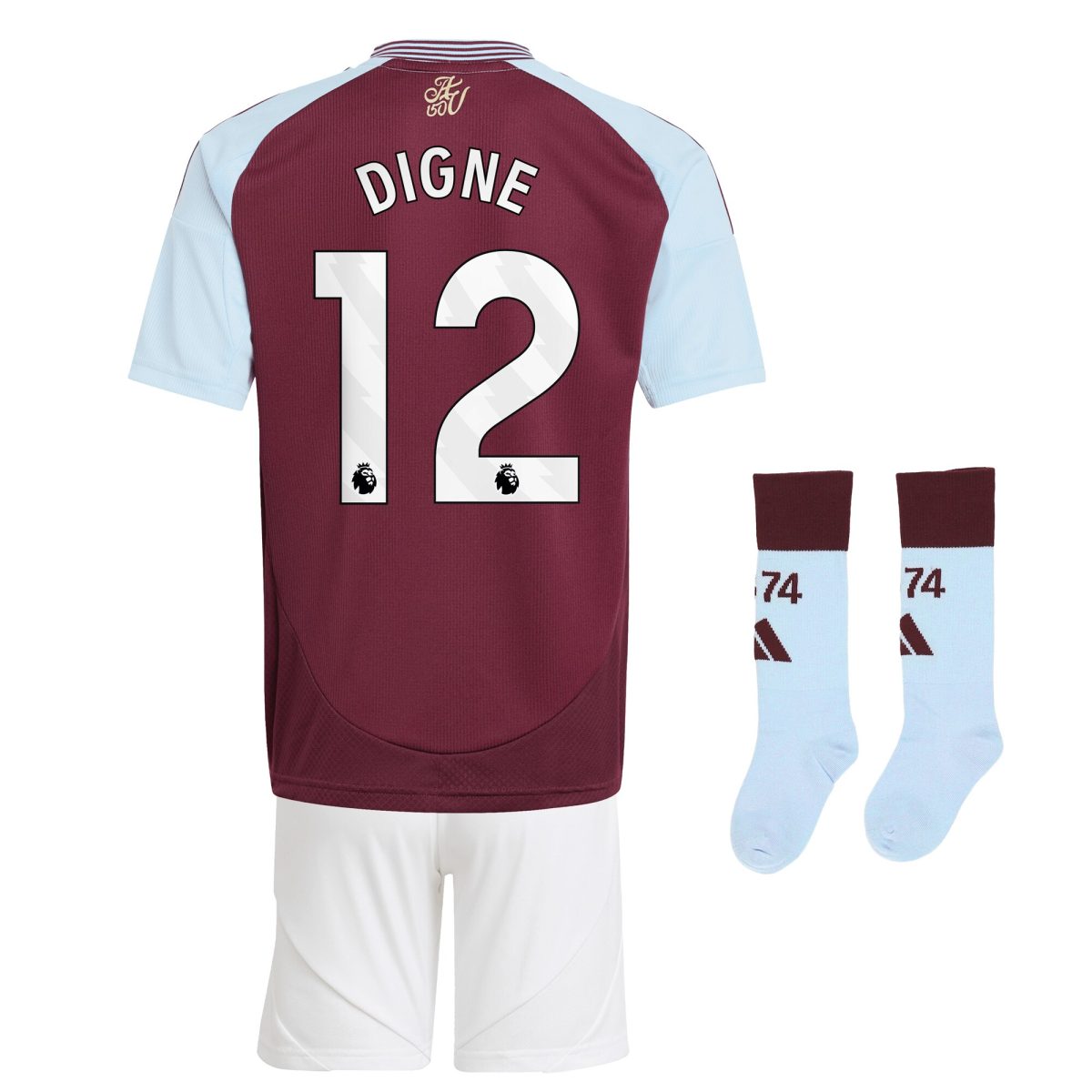 aston villa adidas home mini kit 2024-25 with digne 12 printing Collection | Aston Villa Shirts and Official Gear