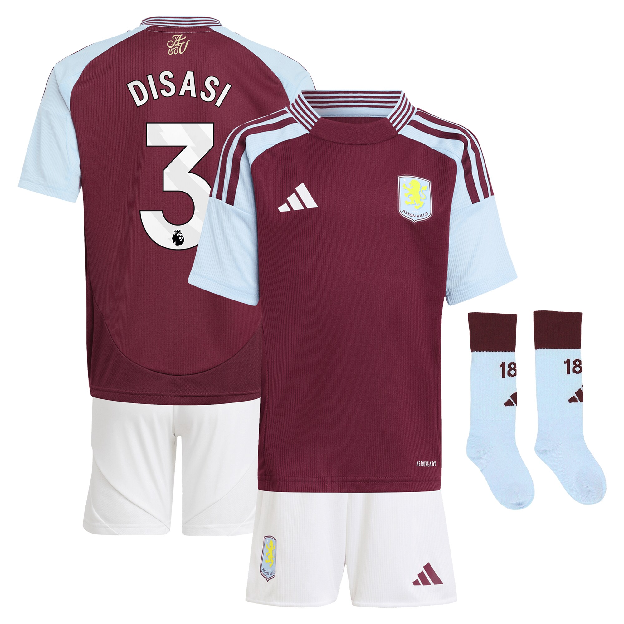 aston villa adidas home mini kit 2024-25 with disasi 3 printing Collection | Aston Villa Shirts and Official Gear