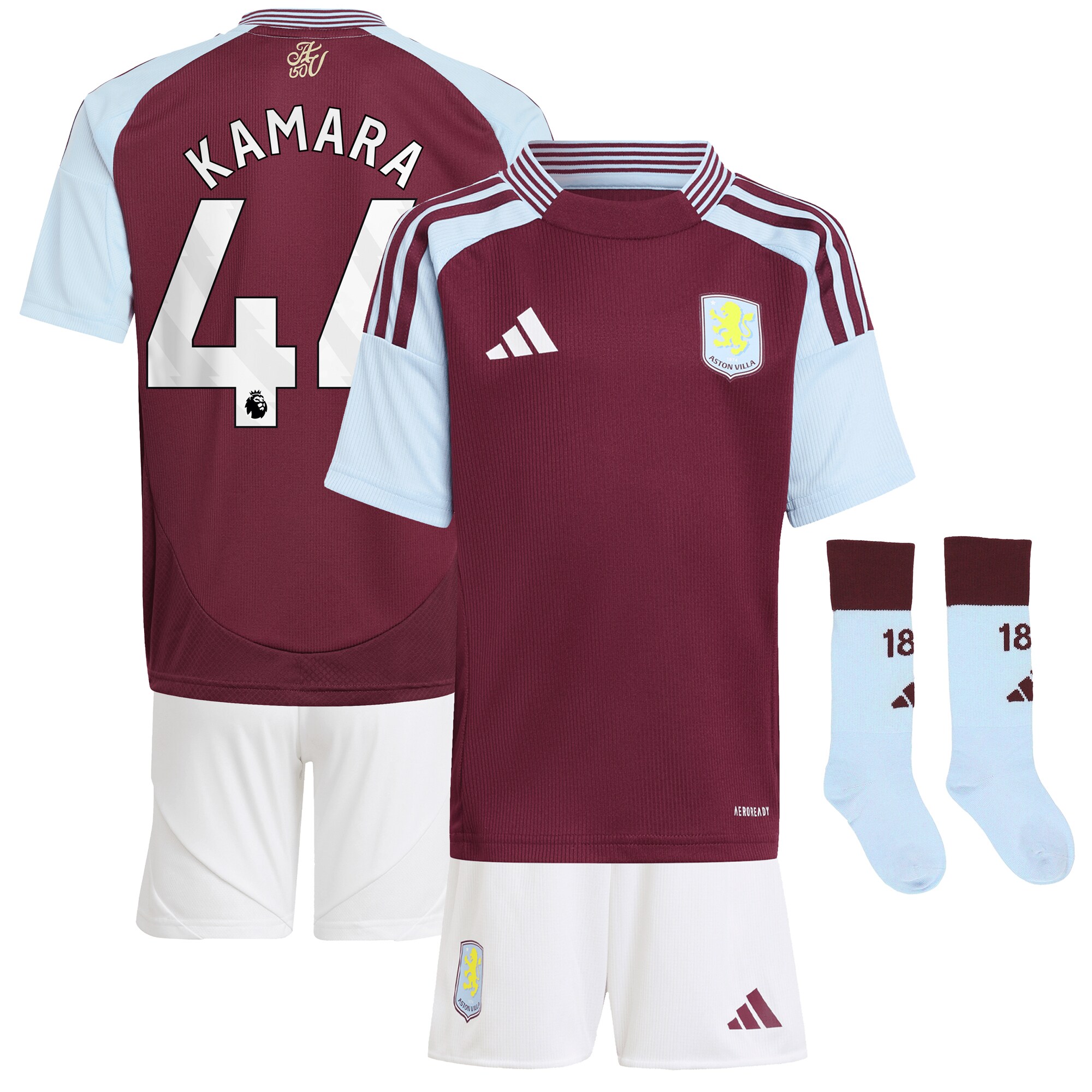 aston villa adidas home mini kit 2024-25 with kamara 44 printing Collection | Aston Villa Shirts and Official Gear