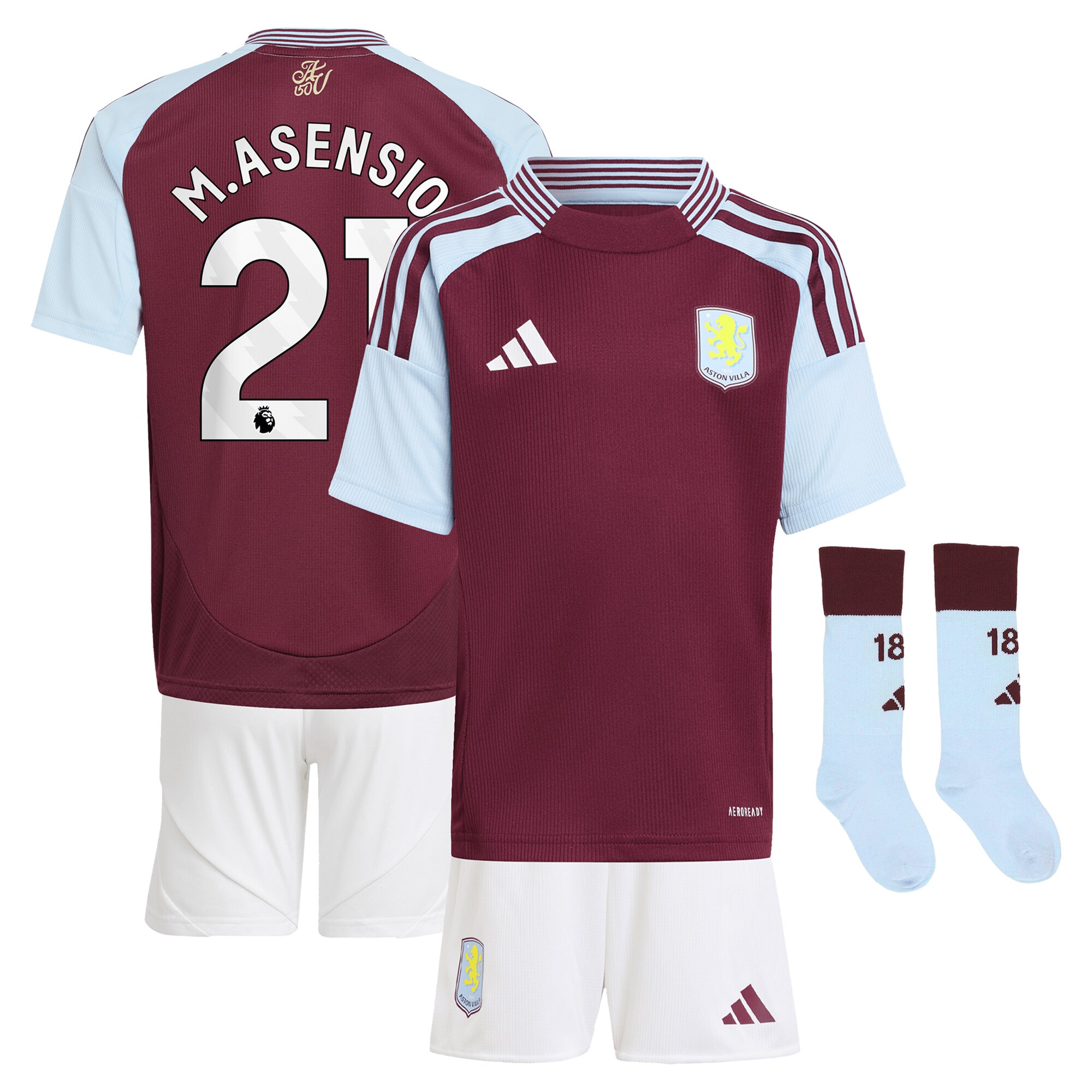 aston villa adidas home mini kit 2024-25 with m.asensio 21 printing Collection | Aston Villa Shirts and Official Gear