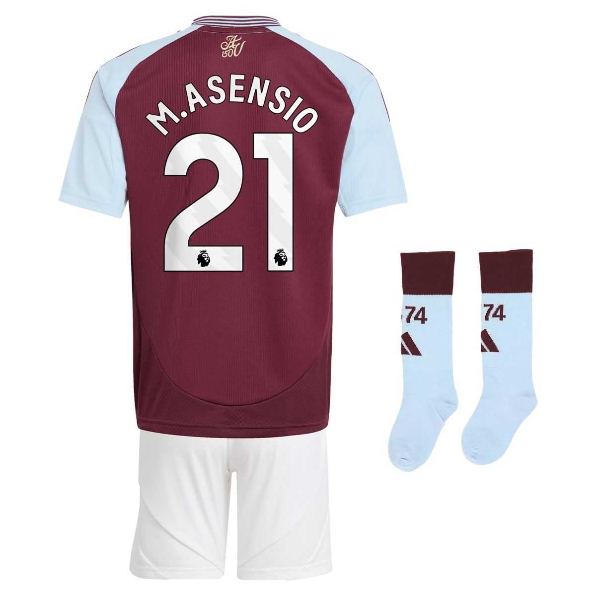 aston villa adidas home mini kit 2024-25 with m.asensio 21 printing Collection | Aston Villa Shirts and Official Gear