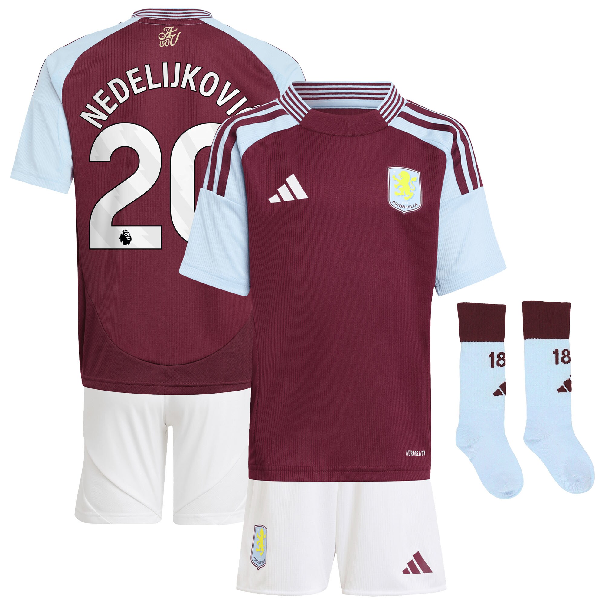 aston villa adidas home mini kit 2024-25 with nedeljković 20 printing Collection | Aston Villa Shirts and Official Gear
