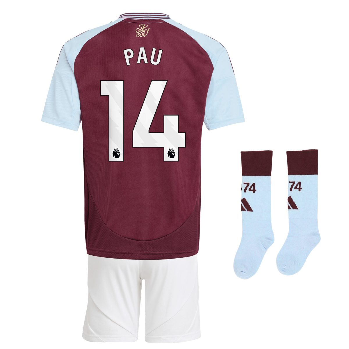 aston villa adidas home mini kit 2024-25 with pau 14 printing Collection | Aston Villa Shirts and Official Gear