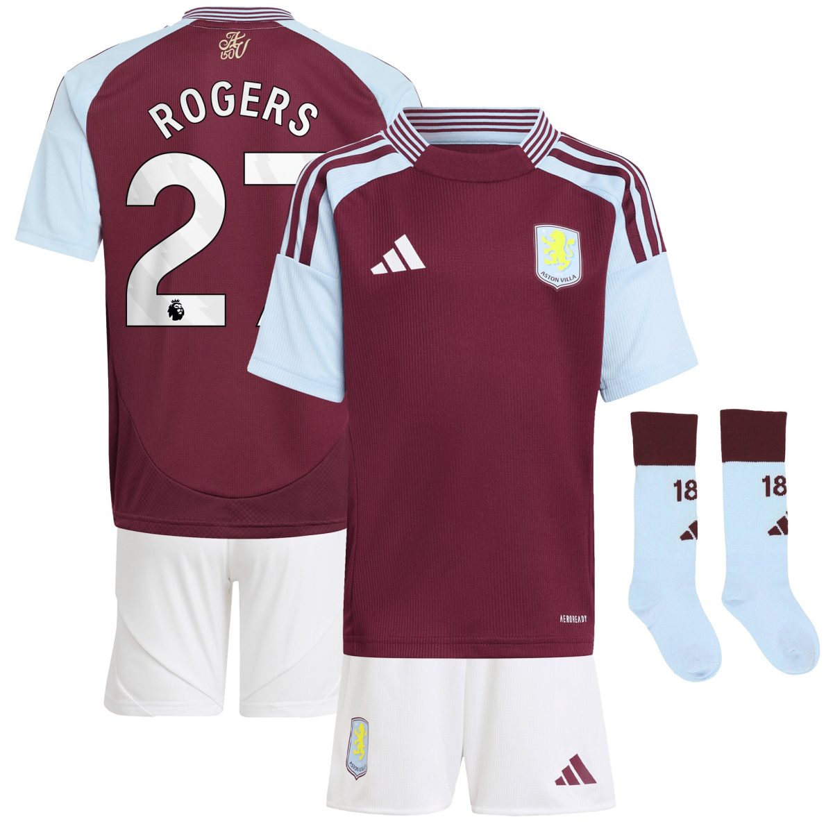 aston villa adidas home mini kit 2024-25 with rogers 27 printing Collection | Aston Villa Shirts and Official Gear