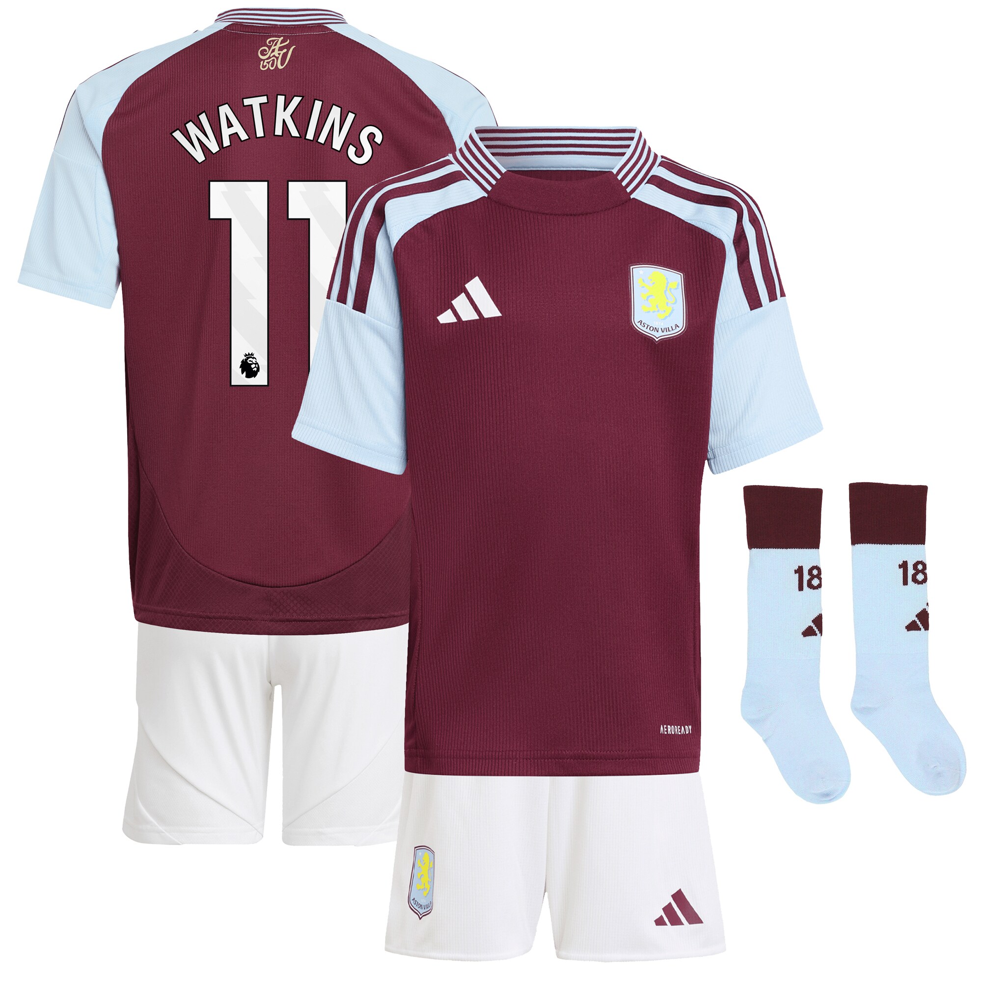 aston villa adidas home mini kit 2024-25 with watkins 11 printing Collection | Aston Villa Shirts and Official Gear