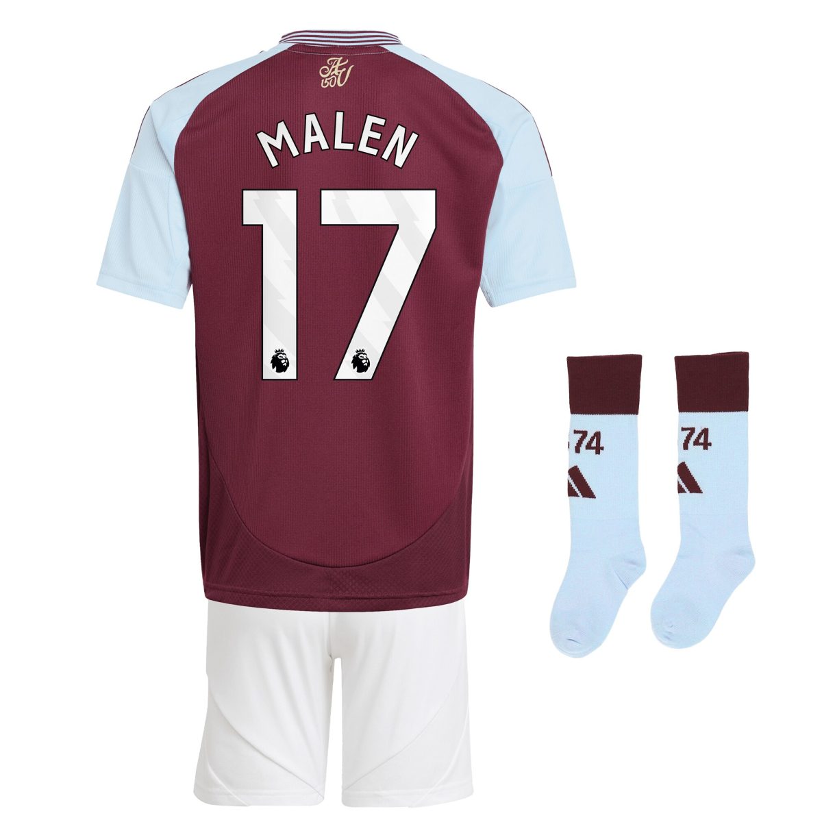 aston villa adidas home mini kit 2024-26 with malen 17 printing Collection | Aston Villa Shirts and Official Gear