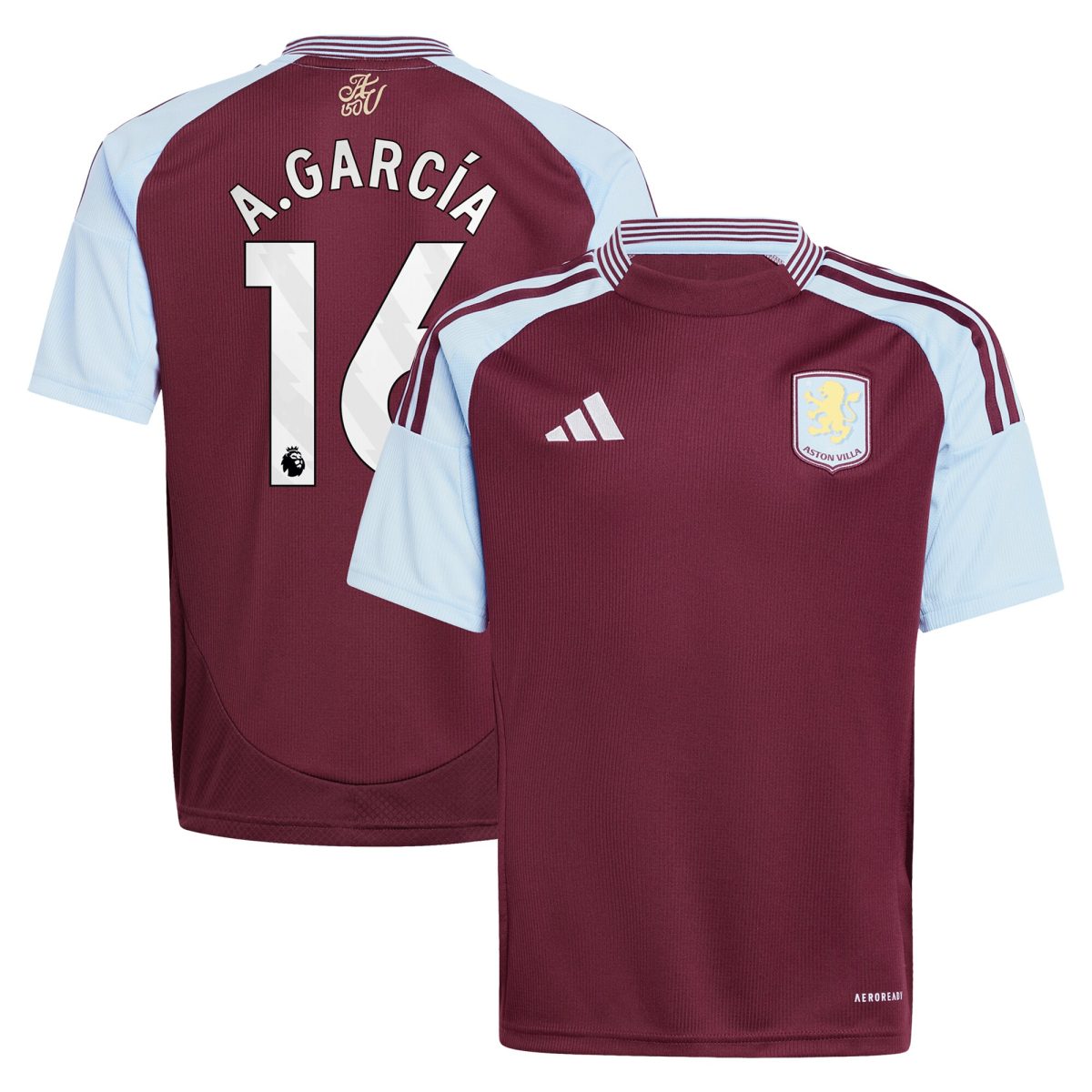 aston villa adidas home shirt 2024-25 – kids with a.garcía 16 printing Collection | Aston Villa Shirts and Official Gear