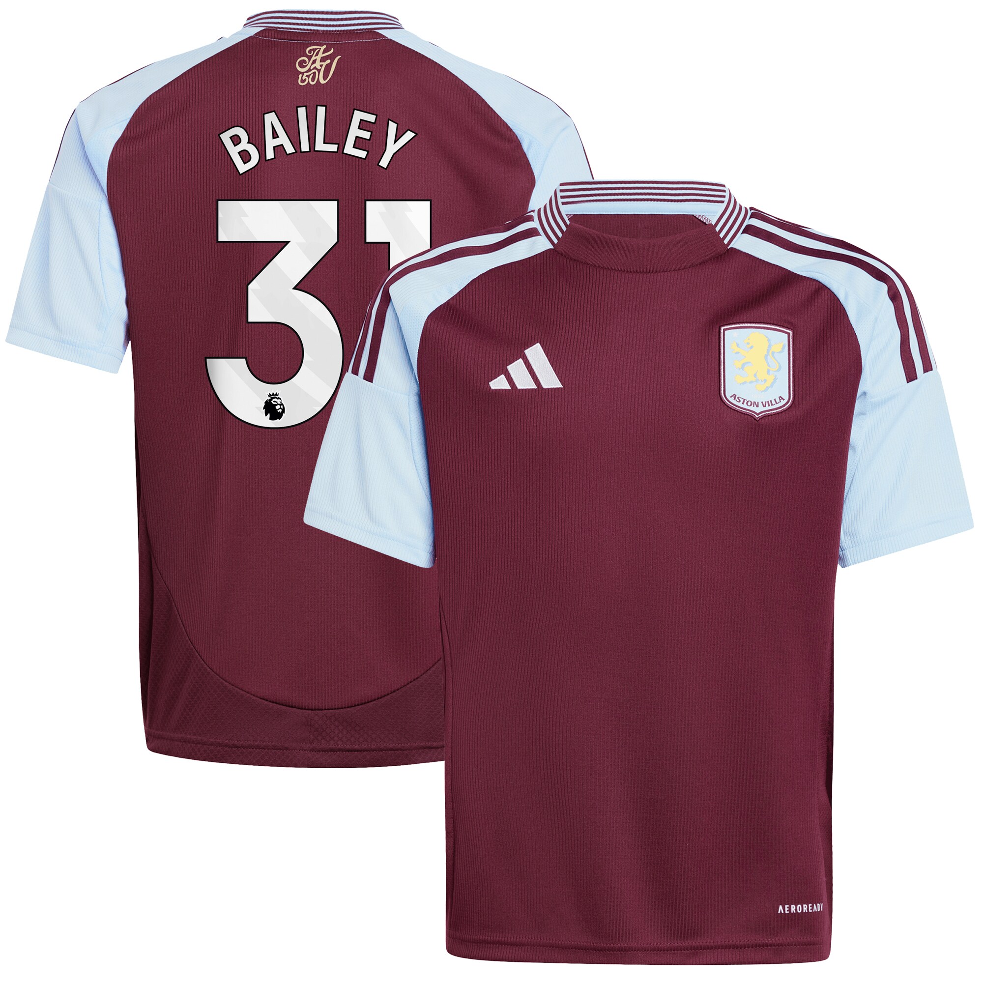 aston villa adidas home shirt 2024-25 – kids with bailey 31 printing Collection | Aston Villa Shirts and Official Gear