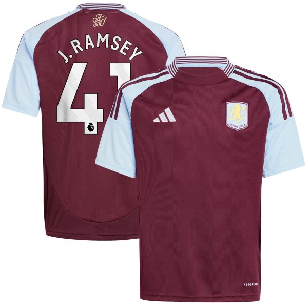 aston villa adidas home shirt 2024-25 – kids with j. ramsey 41 printing Collection | Aston Villa Shirts and Official Gear