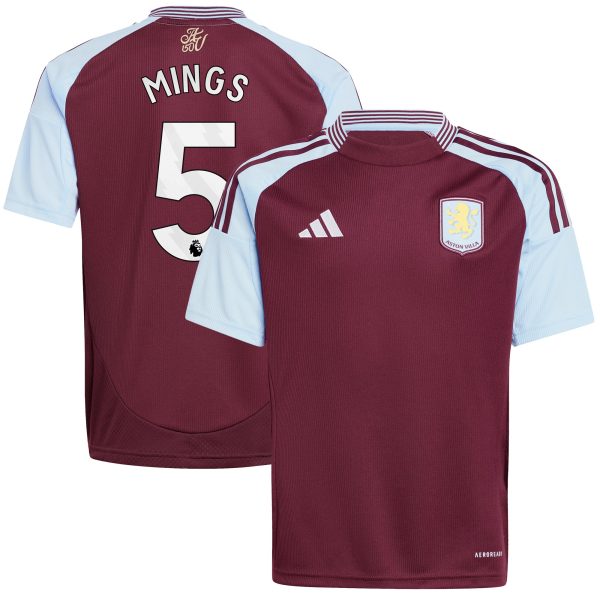 aston villa adidas home shirt 2024-25 – kids with mings 5 printing Collection | Aston Villa Shirts and Official Gear