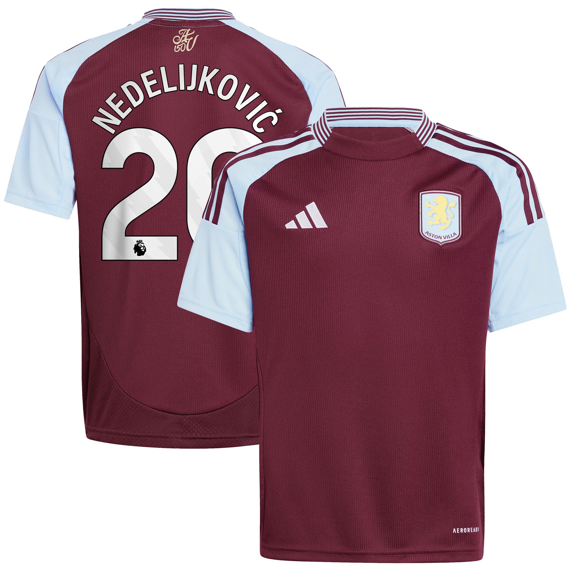 aston villa adidas home shirt 2024-25 – kids with nedeljković 20 printing Collection | Aston Villa Shirts and Official Gear