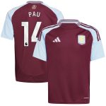 aston villa adidas home shirt 2024-25 – kids with pau 14 printing Collection | Aston Villa Shirts and Official Gear