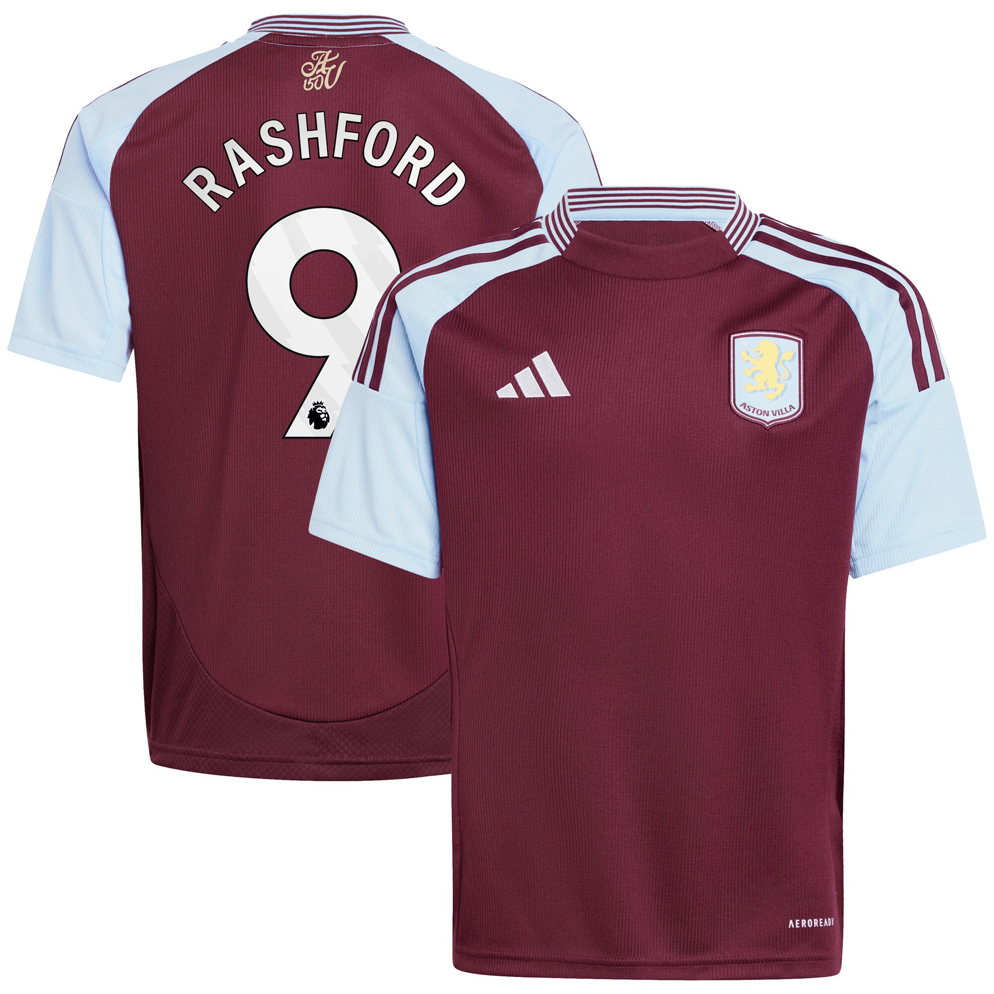 aston villa adidas home shirt 2024-25 – kids with rashford 9 printing Collection | Aston Villa Shirts and Official Gear