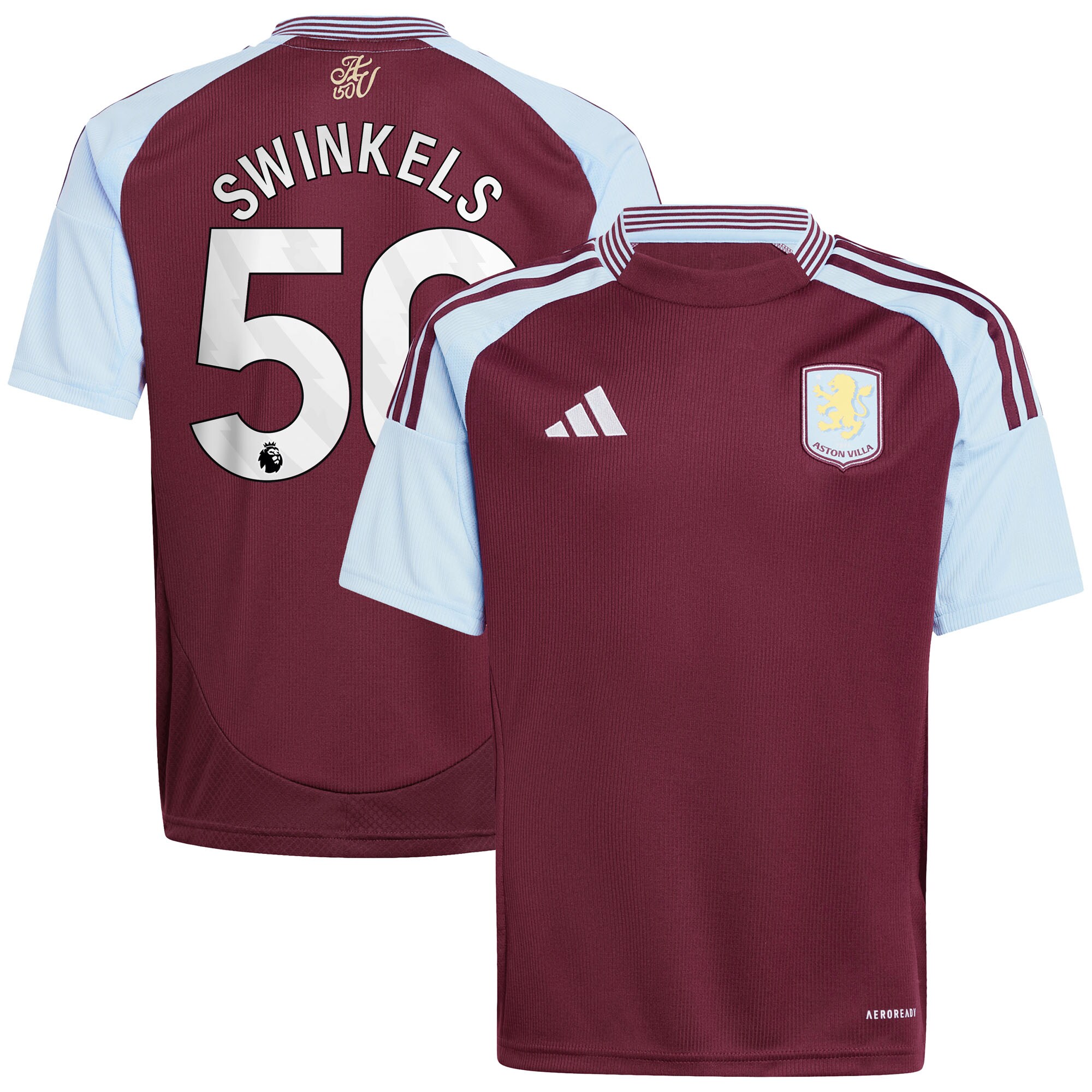 aston villa adidas home shirt 2024-25 – kids with swinkels 50 printing Collection | Aston Villa Shirts and Official Gear