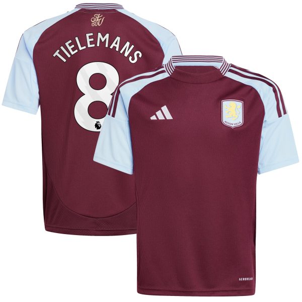aston villa adidas home shirt 2024-25 – kids with tielemans 8 printing Collection | Aston Villa Shirts and Official Gear