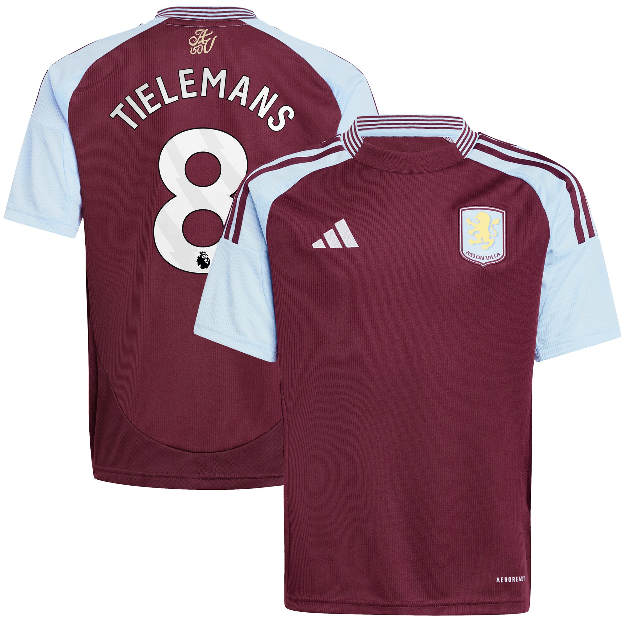 aston villa adidas home shirt 2024-25 – kids with tielemans 8 printing Collection | Aston Villa Shirts and Official Gear