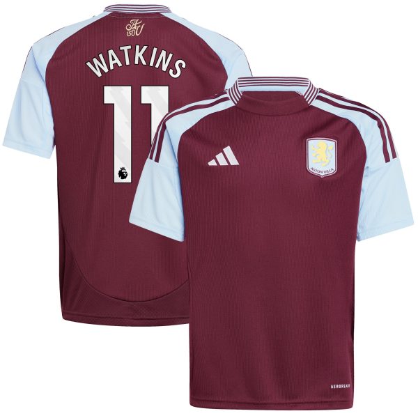 aston villa adidas home shirt 2024-25 – kids with watkins 11 printing Collection | Aston Villa Shirts and Official Gear
