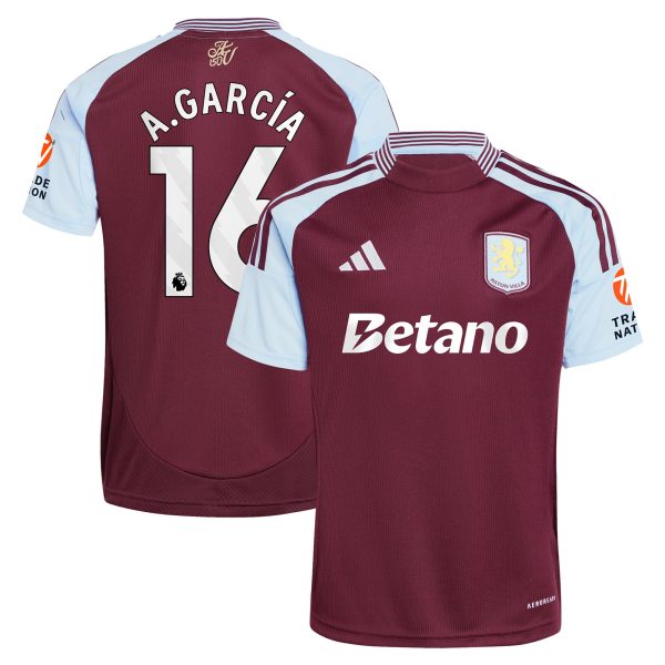 aston villa adidas home shirt 2024-25 with a.garcía 16 printing Collection | Aston Villa Shirts and Official Gear