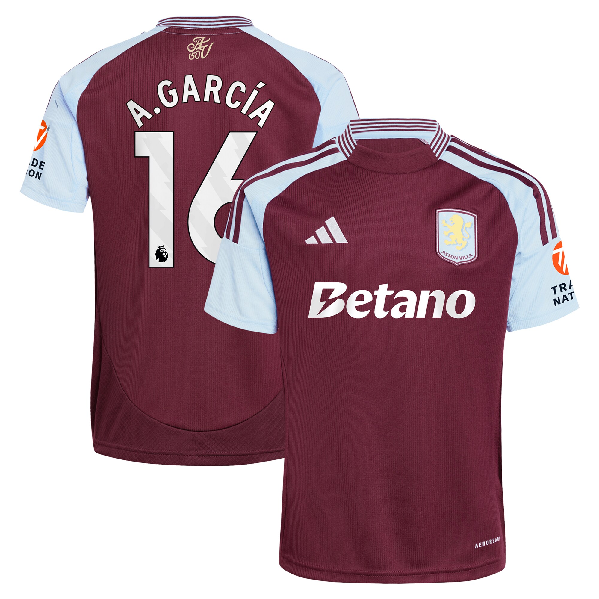aston villa adidas home shirt 2024-25 with a.garcía 16 printing Collection | Aston Villa Shirts and Official Gear