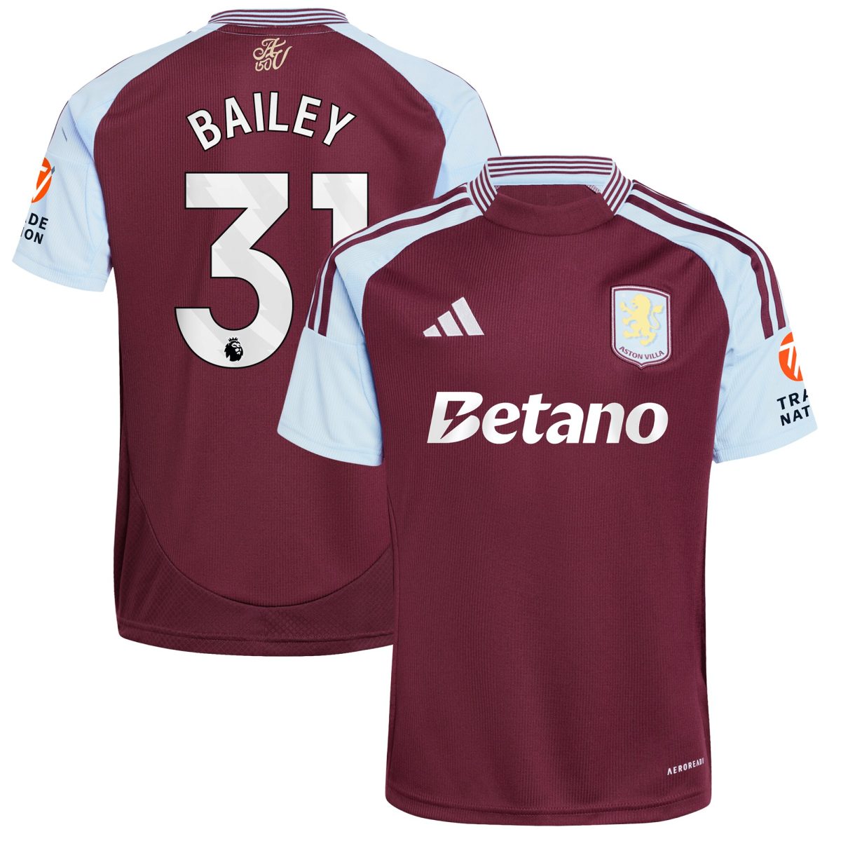 aston villa adidas home shirt 2024-25 with bailey 31 printing Collection | Aston Villa Shirts and Official Gear