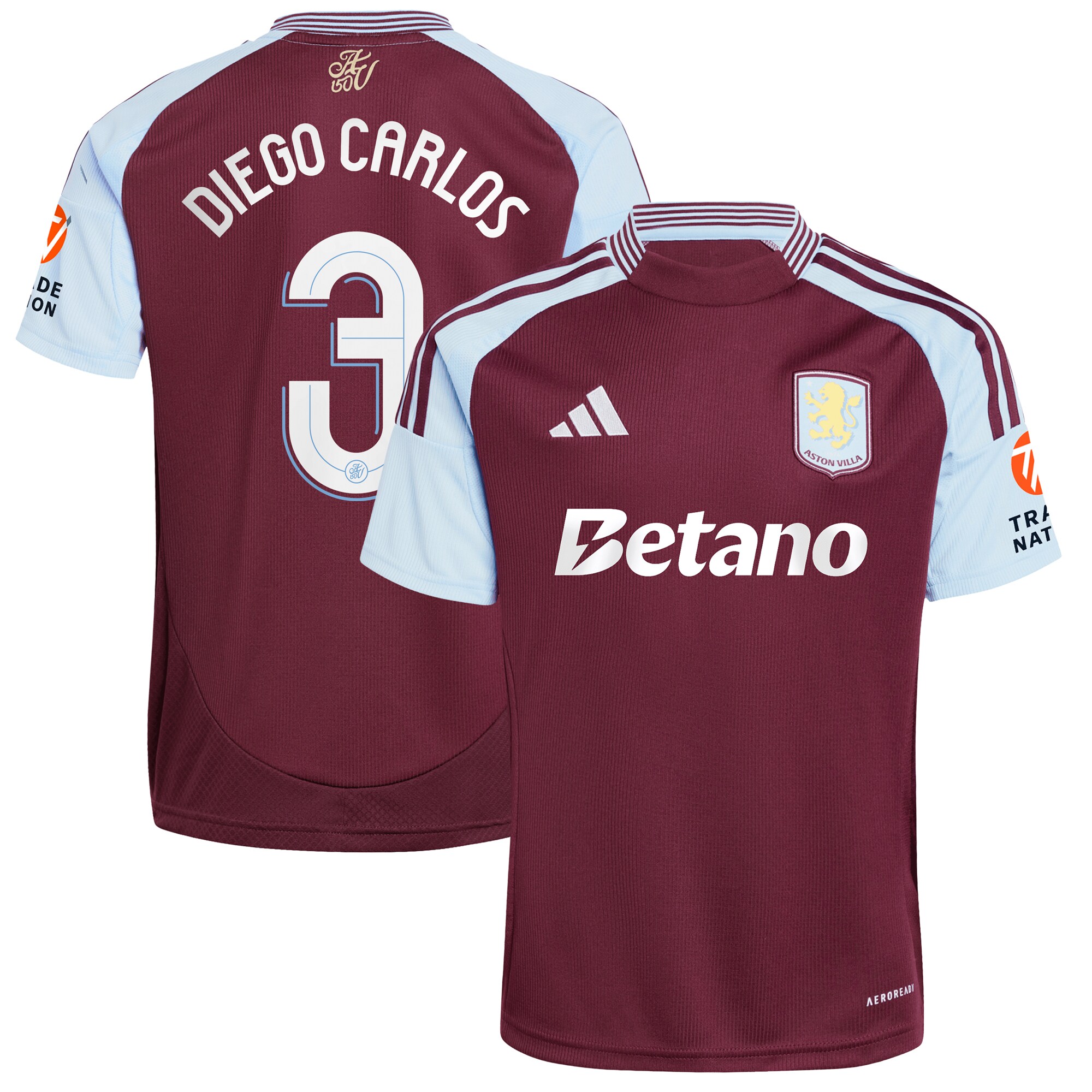 aston villa adidas home shirt 2024-25 with diego carlos 3 cup printing Collection | Aston Villa Shirts and Official Gear