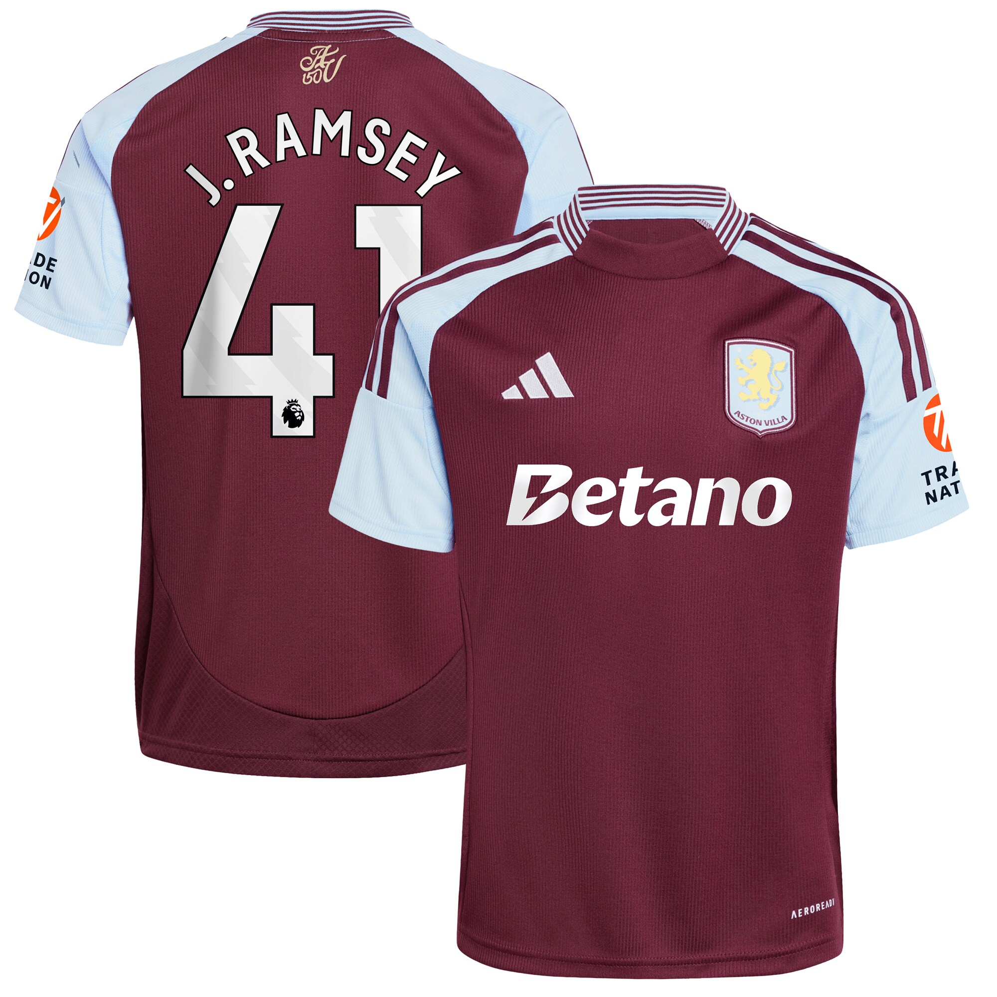 aston villa adidas home shirt 2024-25 with j. ramsey 41 printing Collection | Aston Villa Shirts and Official Gear