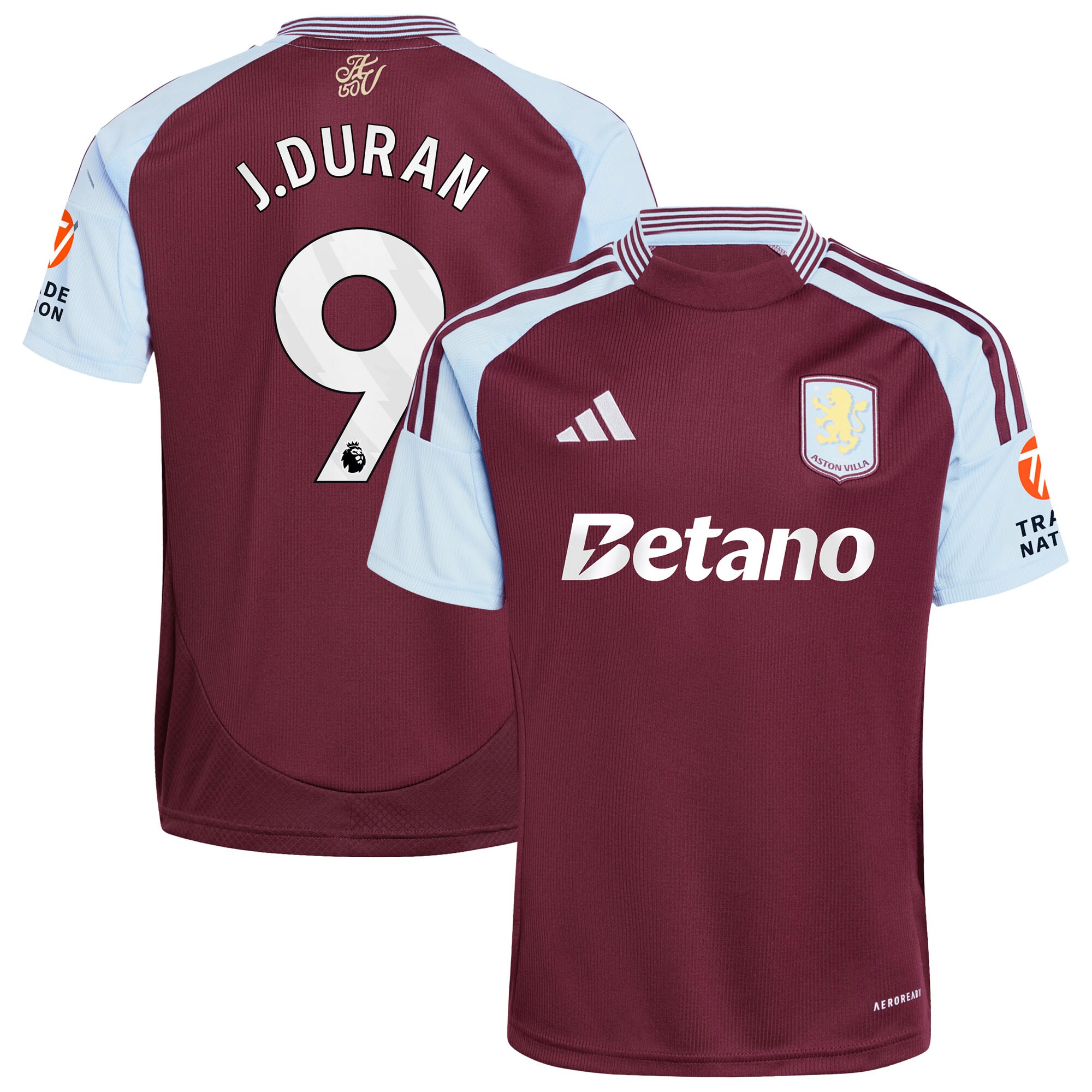aston villa adidas home shirt 2024-25 with j.duran 9 printing Collection | Aston Villa Shirts and Official Gear